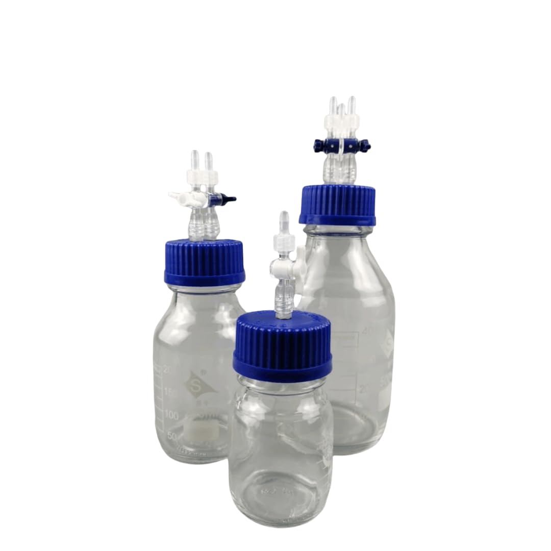 Glass Refill Bottle with Switch Valve - 100mL Negative Pressure Sample Bottle for Essential Oils, Perfumes & Liquids | Leak-Proof 1-Channel Design | Ideal for DIY, Lab Use & Travel Containers
