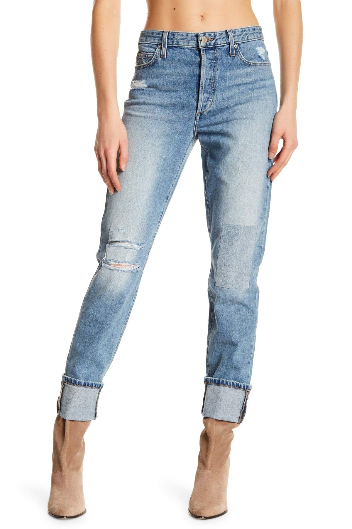 Joe's Jeans Taylor Hill x Debbie Straight Leg Cuffed Pants for Women - High Waist Slim Fit Denim Jeans | Perfect for Casual Wear, Office Outfits & Night Out
