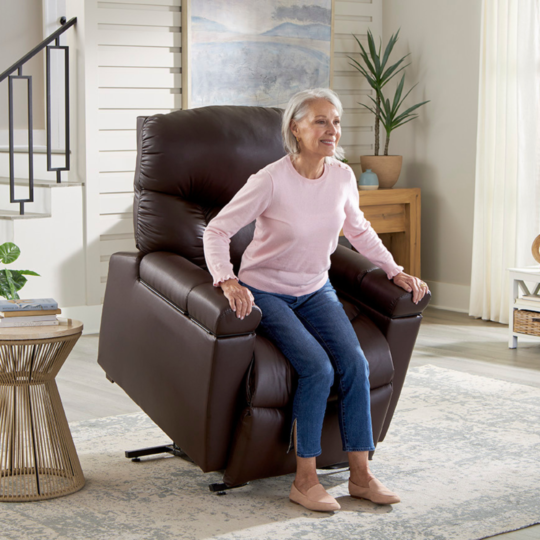 Golden Cloud Plus Lift Chair PR 511 - Large Recliner with Coffee Bean Brisa Leather | Power Lift Assist for Elderly & Mobility Needs | Perfect for Living Room, Bedroom & Home Theater Comfort