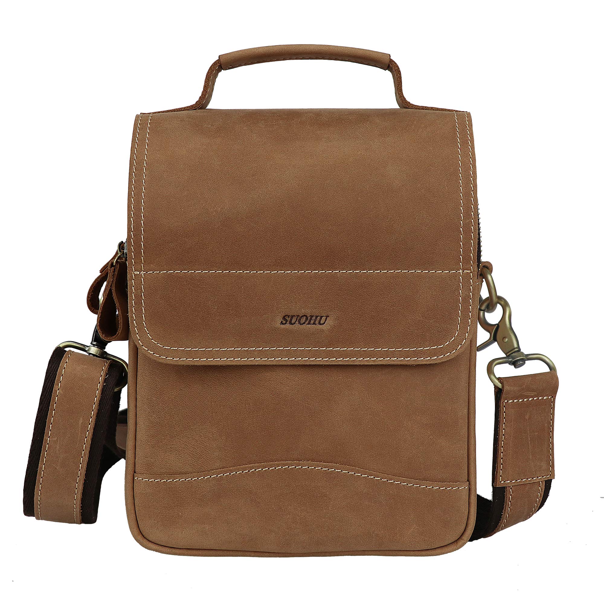 Men's Leather Retro Small Shoulder Bag - Detachable Business Messenger Bag for iPad & Essentials | Perfect for Work, Travel & Daily Commute
