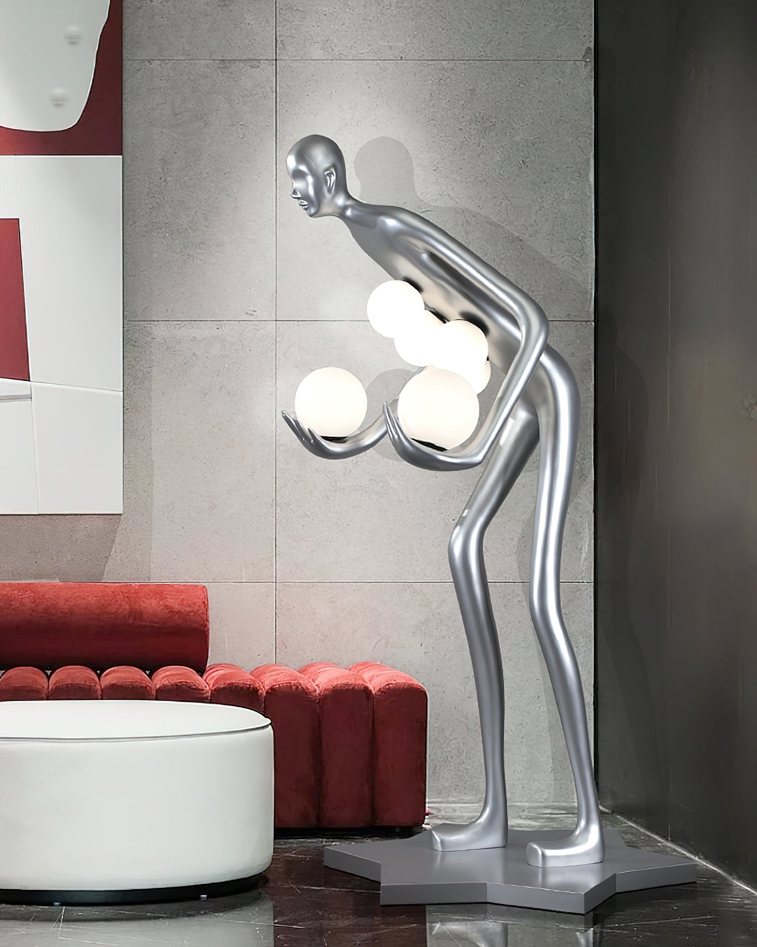 Celestial Guardian Sculpture Floor Lamp - Modern LED Standing Light for Living Room, Bedroom & Office Decor - Feng Shui Art Piece for Home & Meditation Spaces