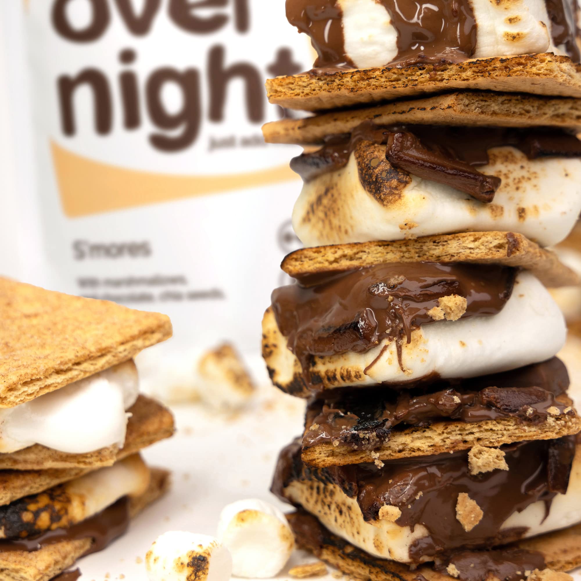 Oats Overnight Smores - High Protein Overnight Oats with 22g Protein & Fiber, Gluten Free & Non-GMO Breakfast Shake (2.8 oz per Meal, 24 Pack) | Perfect for Busy Mornings, Post-Workout Recovery & Healthy On-the-Go Snacking