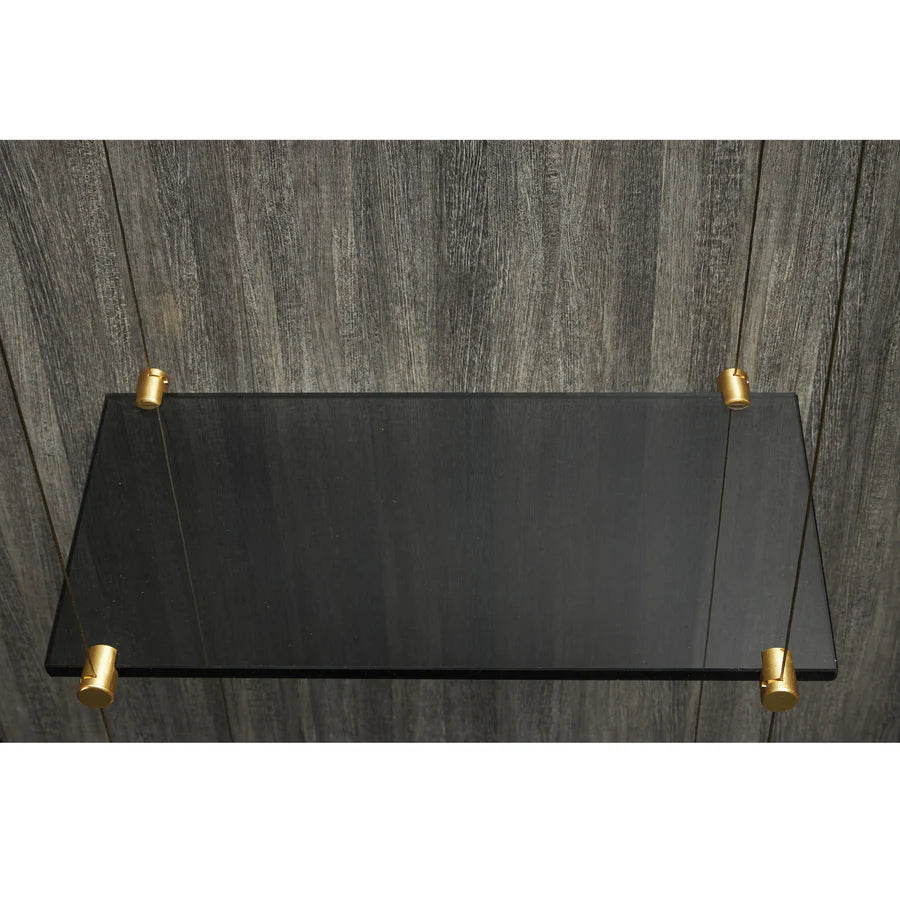 Blue Grouse Floating Glass Shelf Unit - Modern Wall-Mounted Display for Bathroom, Kitchen, or Living Room Decor
