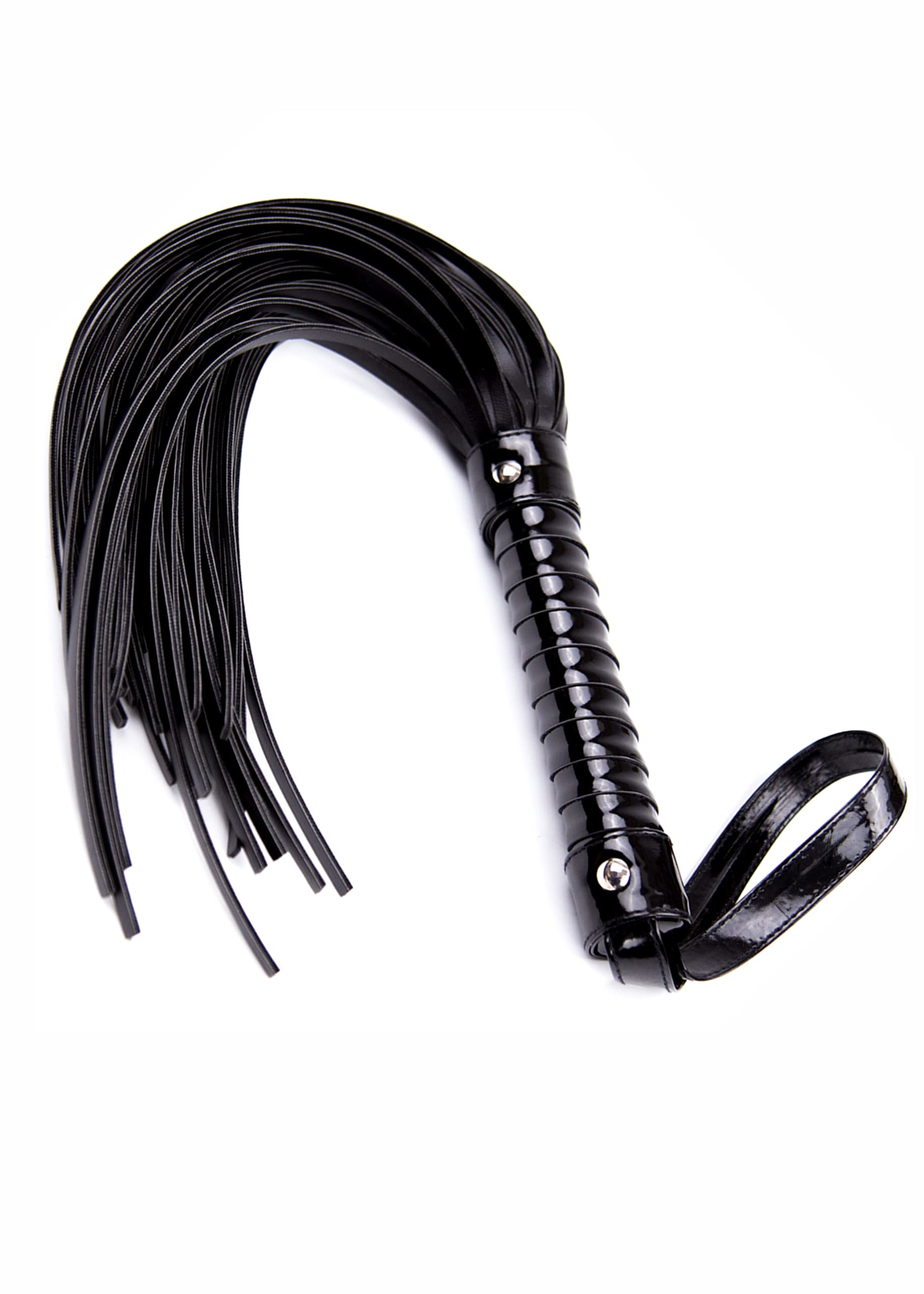 Premium Black Leather BDSM Whip for Adults - 28