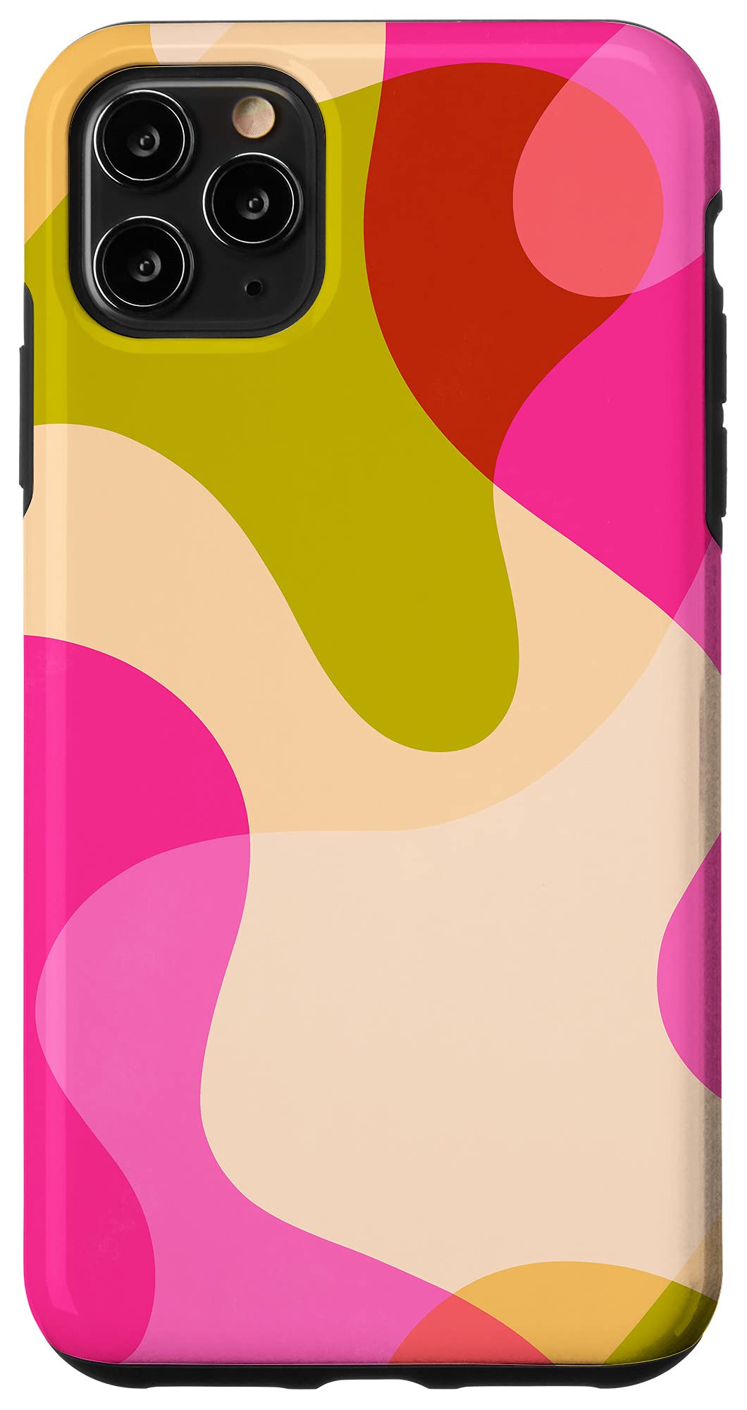 iPhone 11 Pro Max Case - Abstract Floral Design, Vibrant Pink & Green Boho Chic Phone Cover | Perfect for Everyday Use, Travel & Fashion Accessories