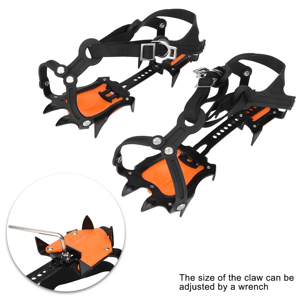 Traction Ice Cleats - Anti-Slip 10 Toothed Snow Crampons for Mountaineering & Hiking | Ice Climbing & Winter Camping Gear | Secure Grip for Hiking Boots on Snow & Ice