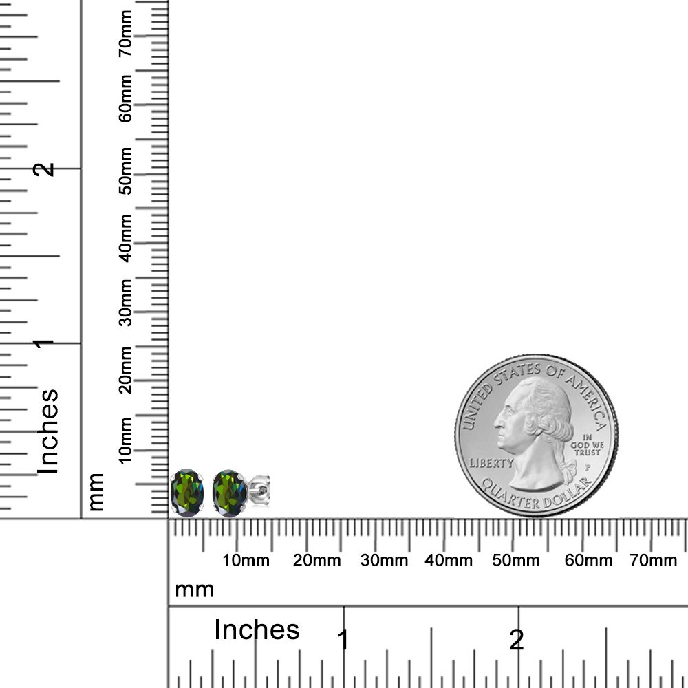 Gem Stone King 7X5MM Oval Birthstone Stud Earrings for Women & Men | 925 Sterling Silver Fine Jewelry | Perfect Gift for Mom, Wife, Her | Anniversary, Birthday, Mother's Day Present