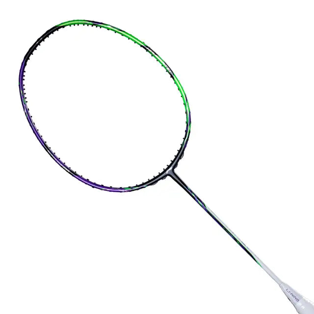 Li Ning Halbertec 9000 Badminton Racket - Prestrung with Black/Purple/Green Design | Professional Sports Equipment for Competitive Play & Training | Made in China