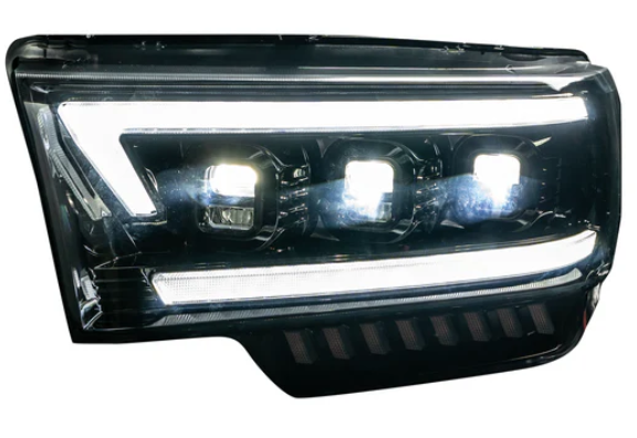 Dodge RAM 2019-2023 2500/3500 5th Gen LED Projector Headlights with OLED DRL & Amber Turn Signals - Smoked/Black Housing - Upgrade for Night Driving & Off-Road Adventures