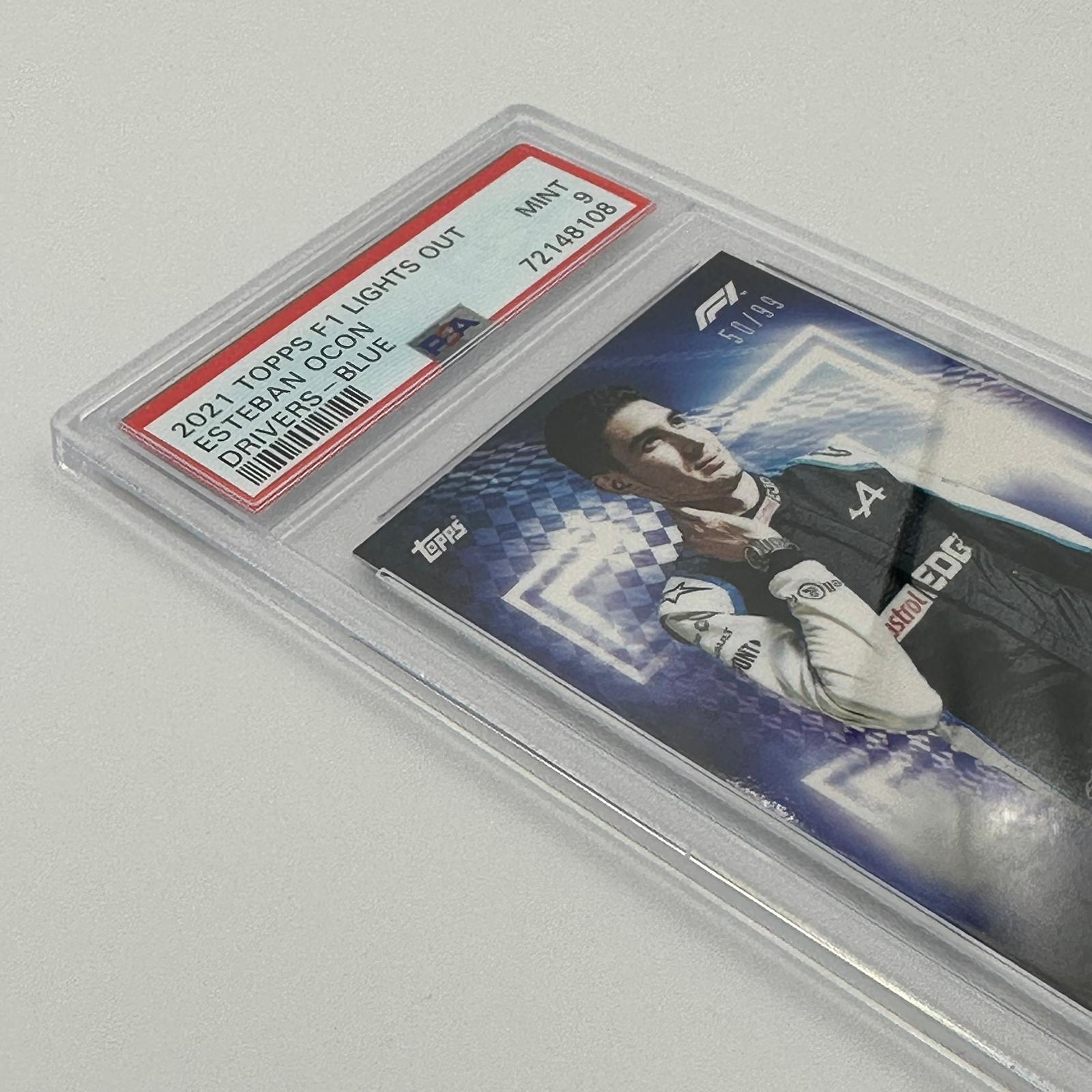 PSA 9 Graded 50/99 Esteban Ocon Blue Parallel Racing Card - Perfect for Collectors, Sports Memorabilia Fans & F1 Enthusiasts