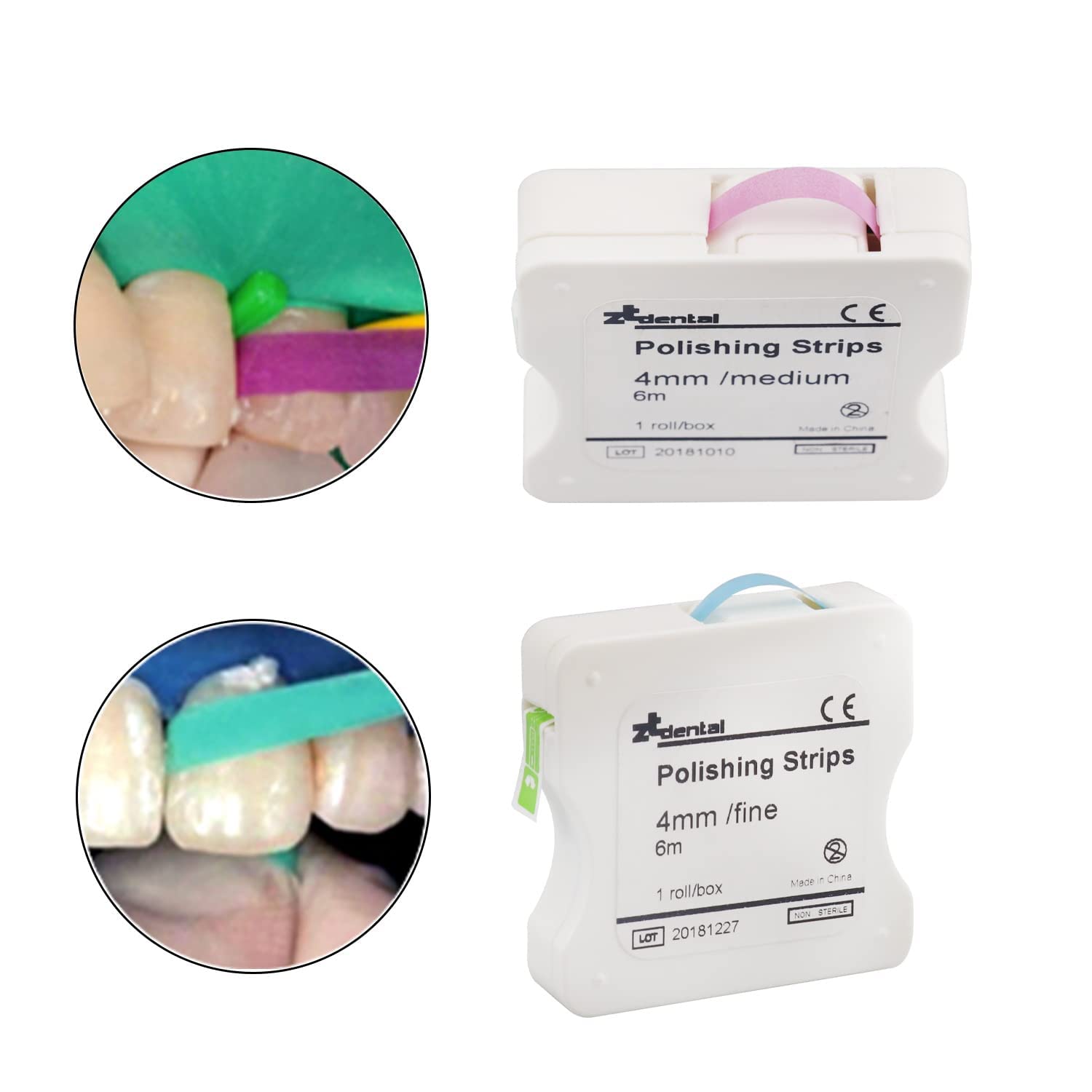 Professional Dental Polishing Strips 4mm x 6M - Interproximal Teeth Cleaning, Whitening & Deep Sanding | Abrasive Finishing for Dental Care (Pink) | Perfect for Dentists, Hygienists & At-Home Teeth Whitening Kits