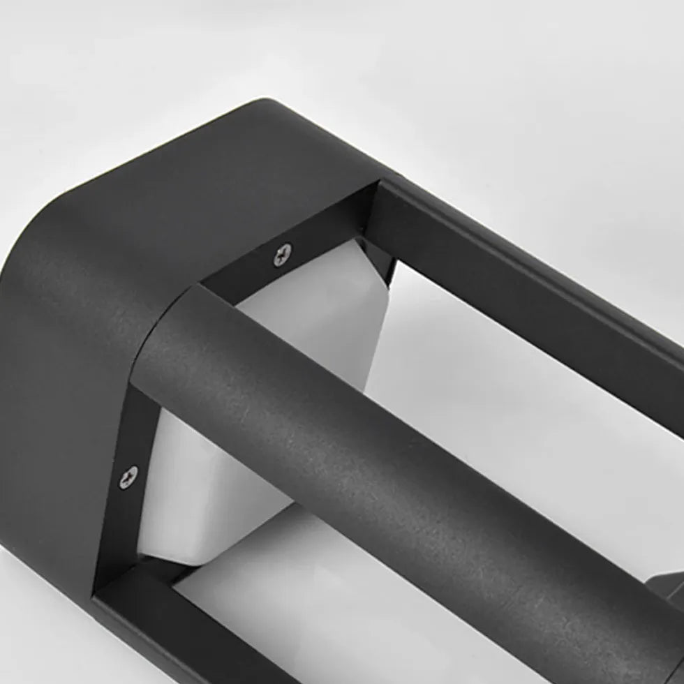 Outdoor Bollard Lights - Black Hollow Rectangular Sensor LED Landscape Lighting for Pathways, Driveways & Garden Decoration