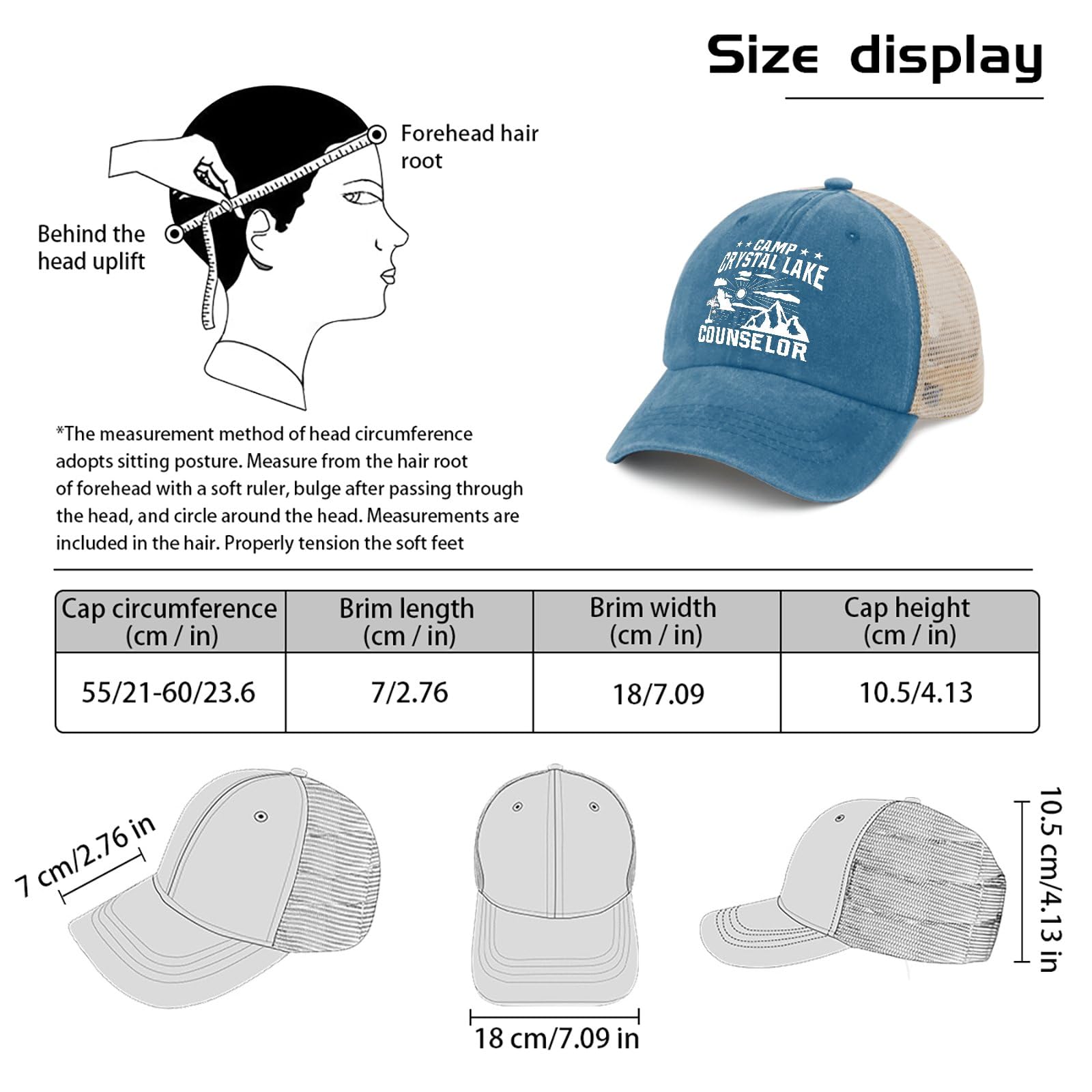 Funny Crystal Lake Counselor Cycling Cap for Men - Humor Hat for Welders & Outdoor