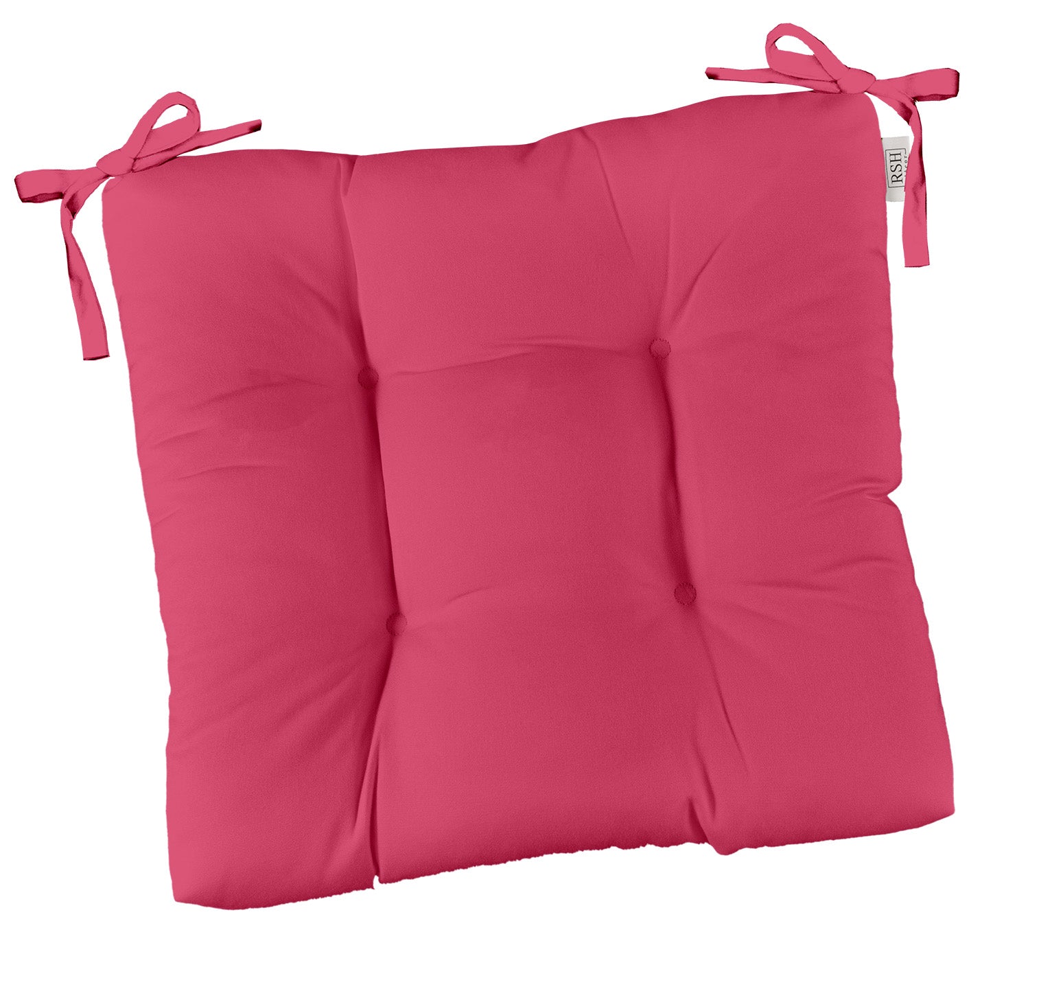 Sunbrella Canvas Hot Pink Tufted Dining Chair Cushion - Waterproof & UV Resistant Outdoor/Indoor Seat Cushion for Patio, Deck, and Dining Room - Comfortable & Durable Furniture Accessory