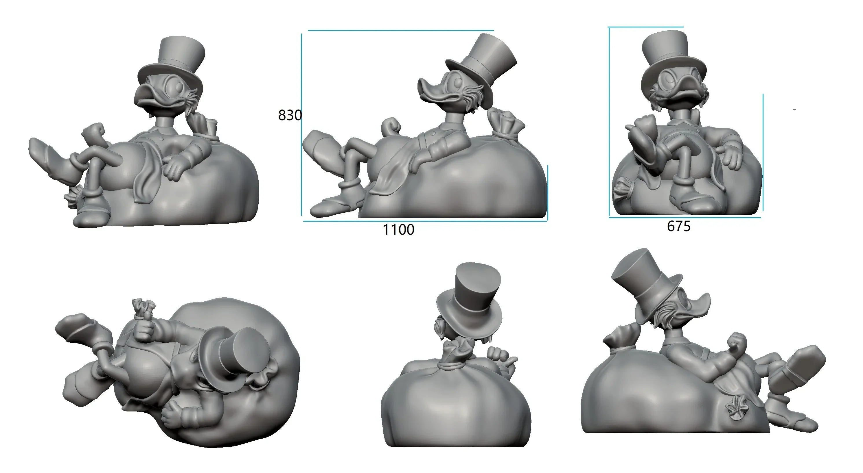 Uncle Scrooge McDuck Millionaire Statue Collectible - Disney DuckTales Decor for Home Office & Disney Fan Gift