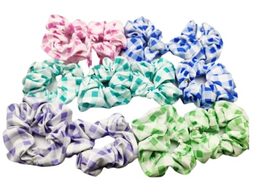 AB Beauty House Soft Fabric Hair Bands for Women & Girls - 6 Pack Colorful Ponytail Holders & Scrunchies | Perfect for Workouts, Office & Everyday Styling