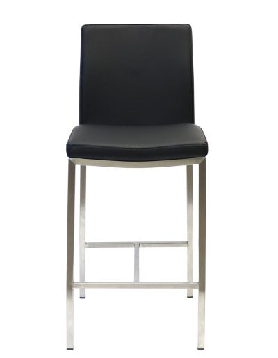Adam Stool in Black - Modern Bar Stool for Kitchen, Dining & Home Decor - Adjustable Height & Comfortable Seating for Living Room, Office or Cafe