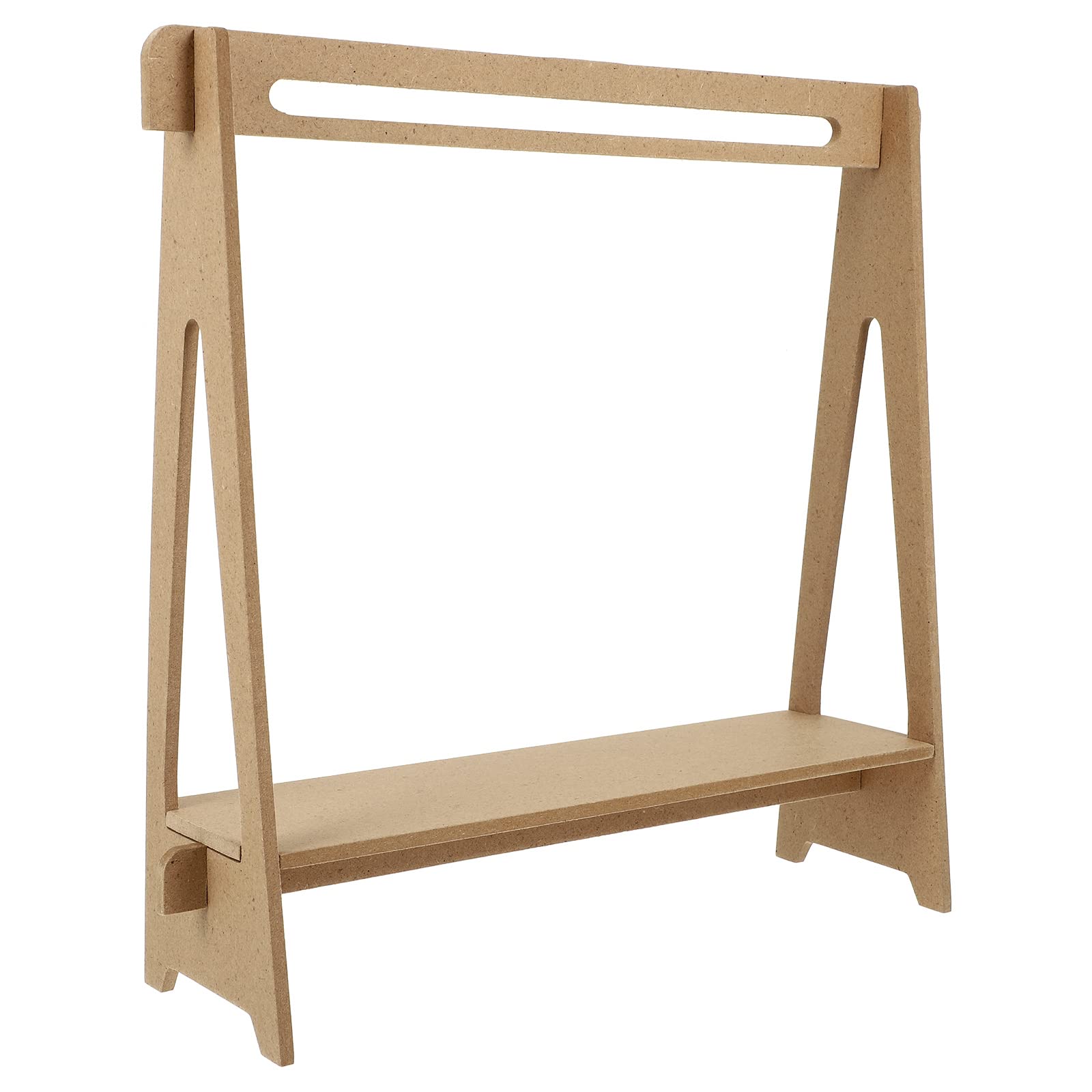 Mini Doll Clothes Hangers & Wooden Display Stand - LUOZZY Dollhouse Garment Rack for Miniature Clothes Organization | Perfect for Dollhouse Decor, Barbie Accessories & DIY Miniature Projects