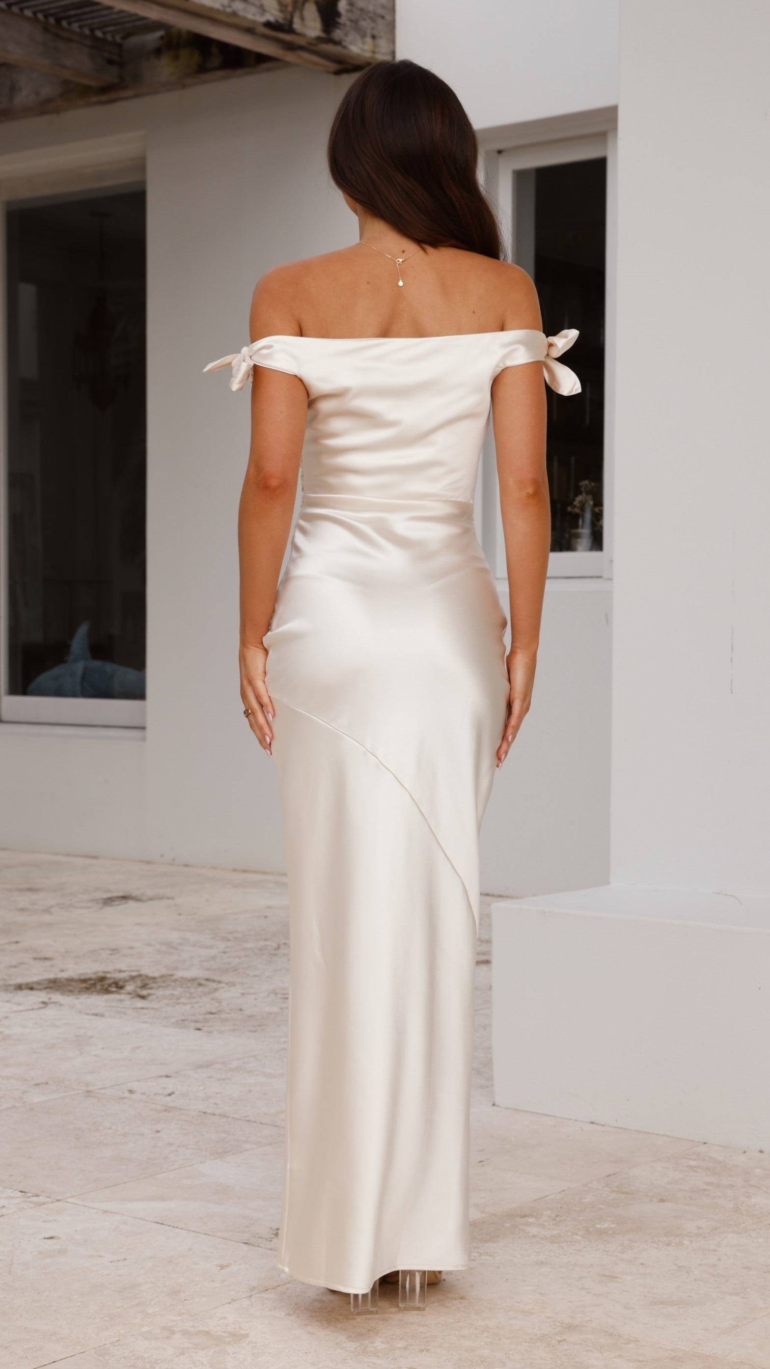 Frida Maxi Dress in Champagne - Elegant Long Flowy Summer Dress for Beach, Wedding & Vacation
