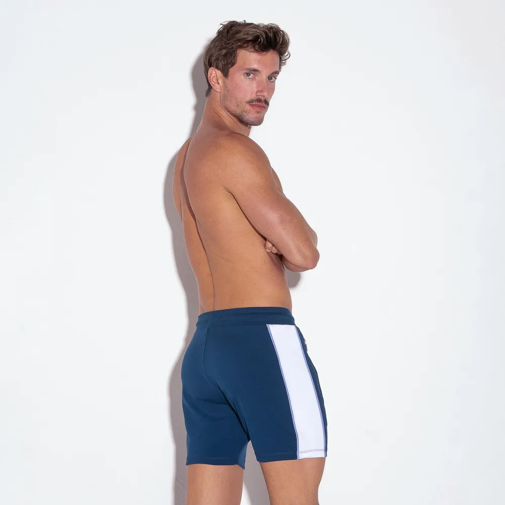 Code 22 Flux 6 Shorts with Zipper Pockets - Men's Athletic Running Workout Shorts (Navy Blue 9926) - Perfect for Gym, Jogging & Outdoor Activities