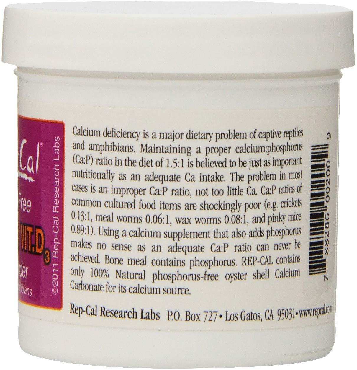 Rep-Cal Phosphorus-Free Calcium with Vitamin D3 Ultrafine Powder - 3.3 oz (Pack of 12) for Reptiles & Amphibians - Supports Bone Health & Shell Development for Bearded Dragons, Turtles & Tortoises