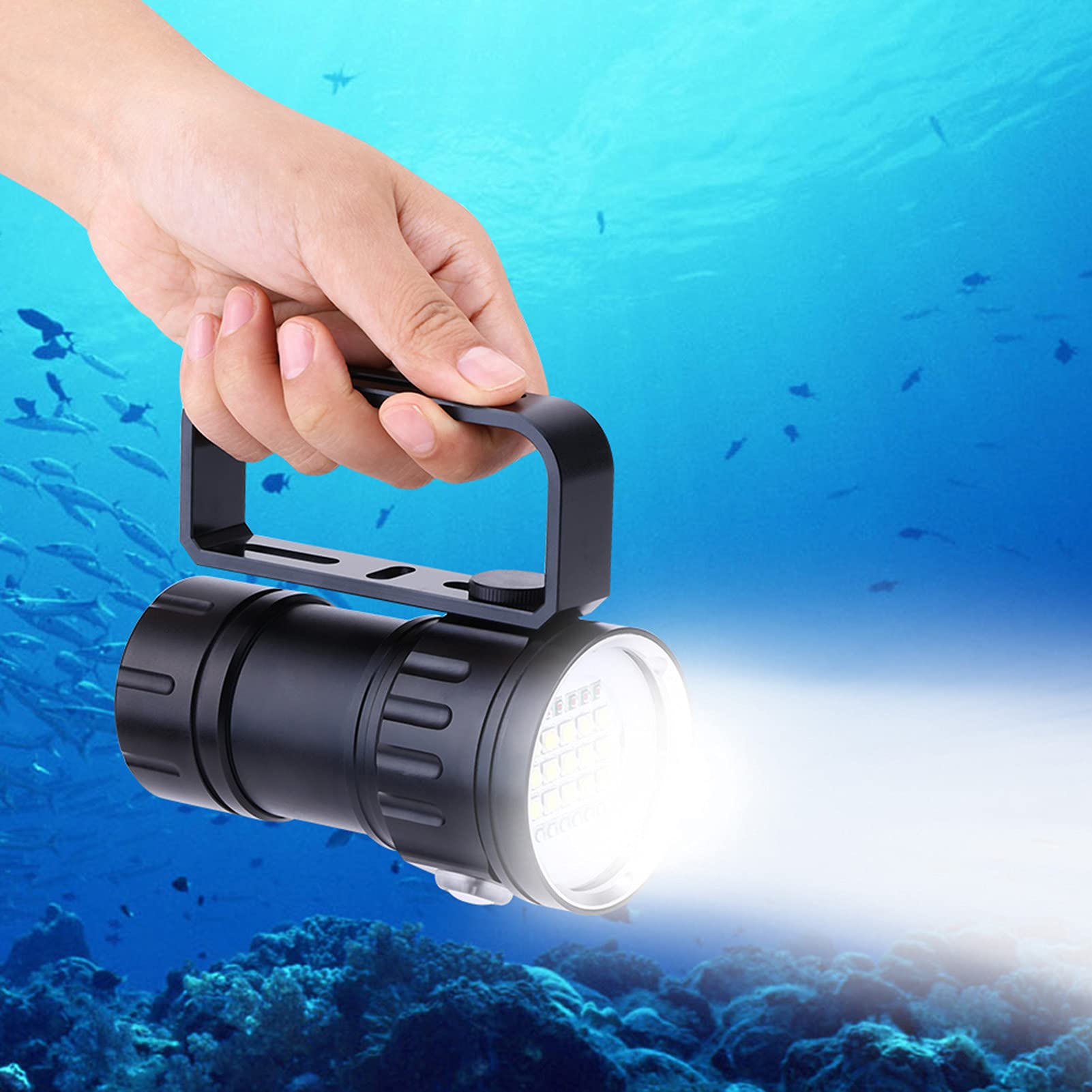 18000LM IPX8 Waterproof Underwater Diving Flashlight - 80m Deep Dive Torch for Scuba Diving, Snorkeling, Underwater Photography & Videography - Perfect for Night Diving, Cave Exploration and Marine Life Observation