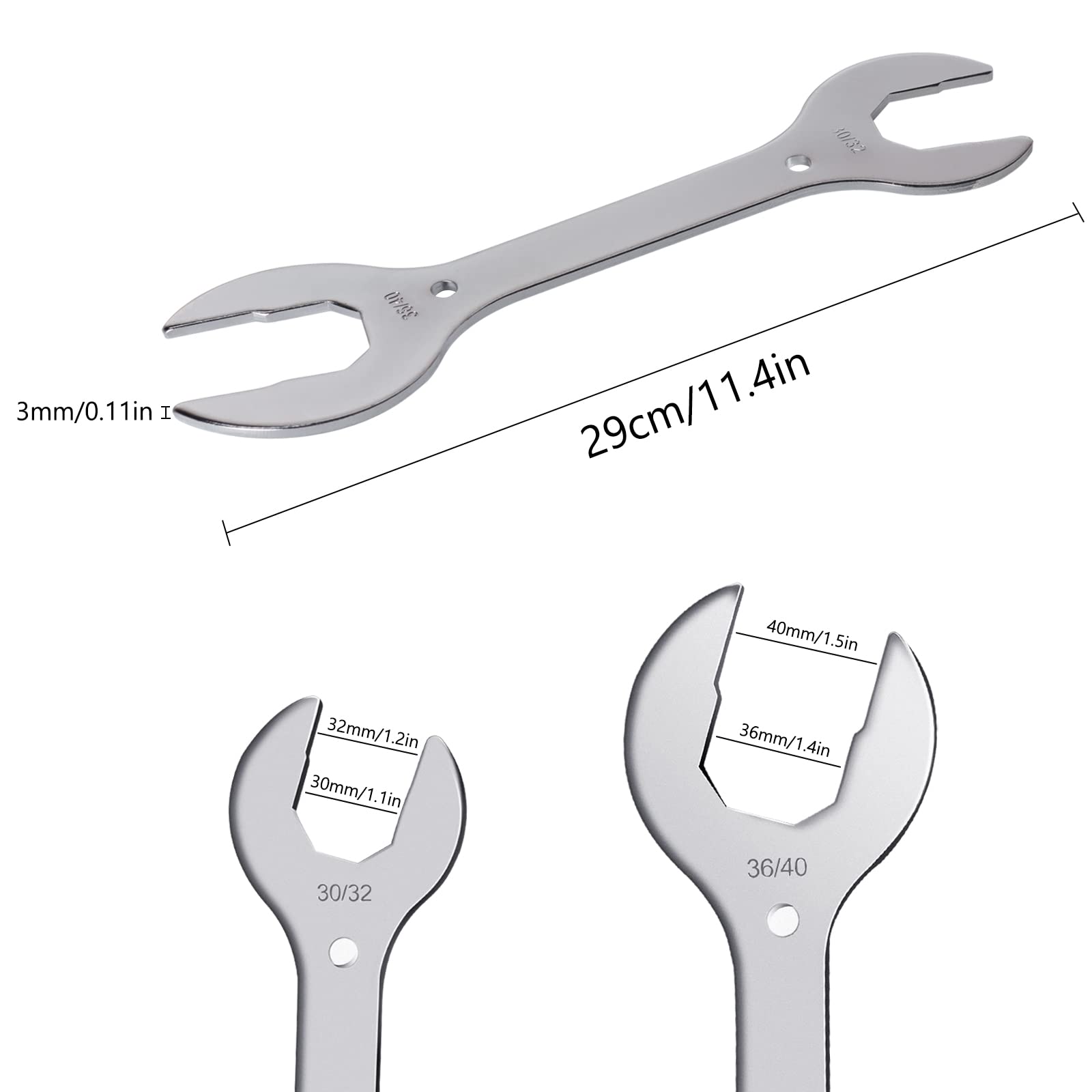 Top-Spring 4-in-1 Bike Headset Wrench Spanner - 30/32/36/40mm Bicycle Repair Tool for Wheel Hubs & Pedals - Professional Bike Maintenance Multi-Tool for Cyclists & DIY Enthusiasts - Perfect for Road Bikes, Mountain Bikes & Home Workshop Repairs