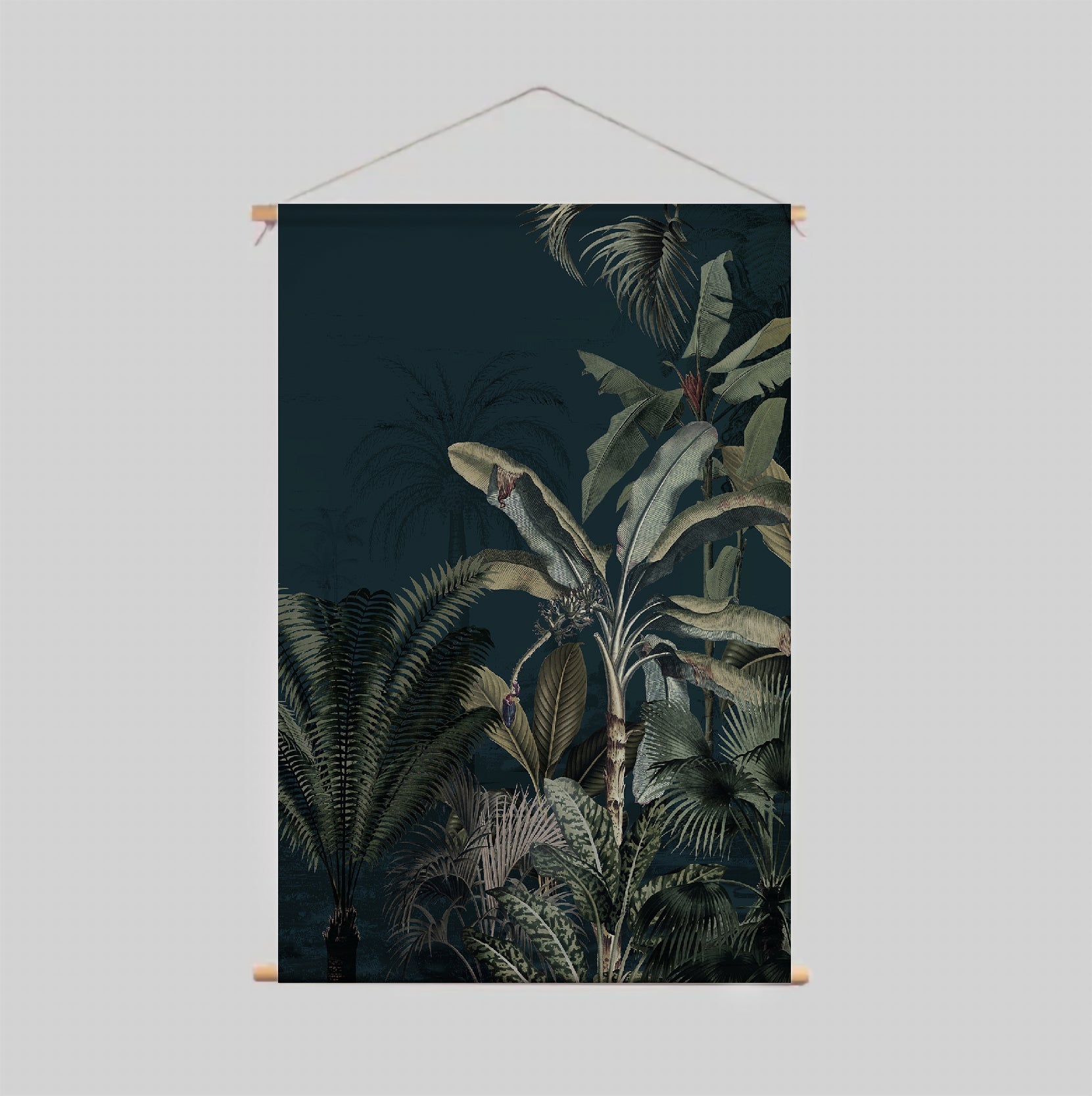 Dreamy Jungle Dark Textile Poster - Vibrant Wall Art for Home, Office & Dorm Decor