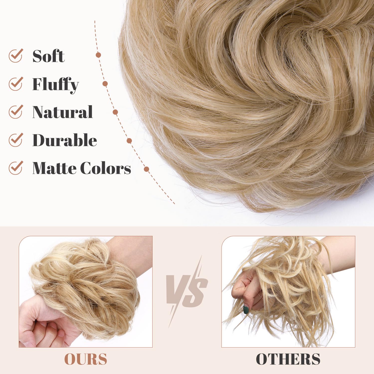 Messy Bun Hair Piece for Women - Synthetic Hair Extensions for Quick & Easy Updos - Perfect for Weddings, Parties & Everyday Styling