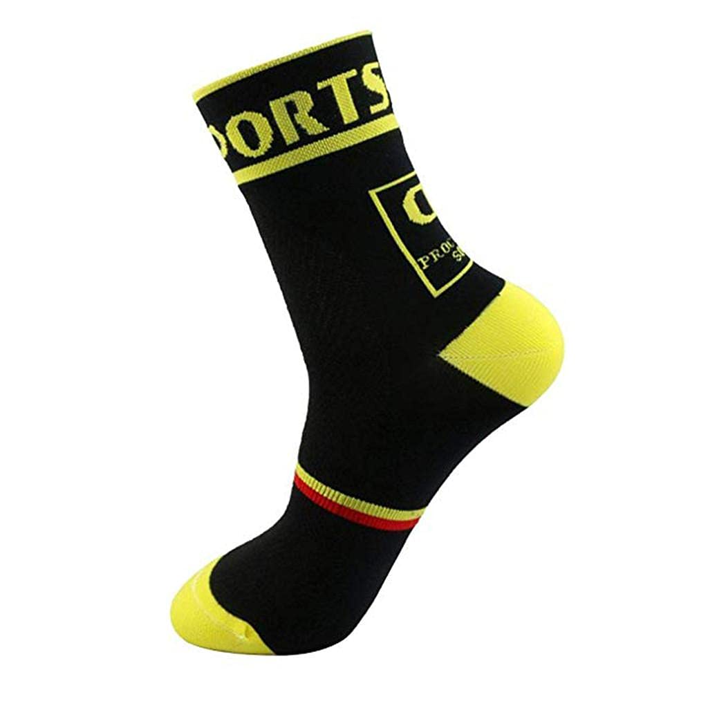Breathable Anti-Sweat Compression Socks for Men & Women - Wide Calf Thigh High Outdoor Socks for Hiking, Running & Sports - Black