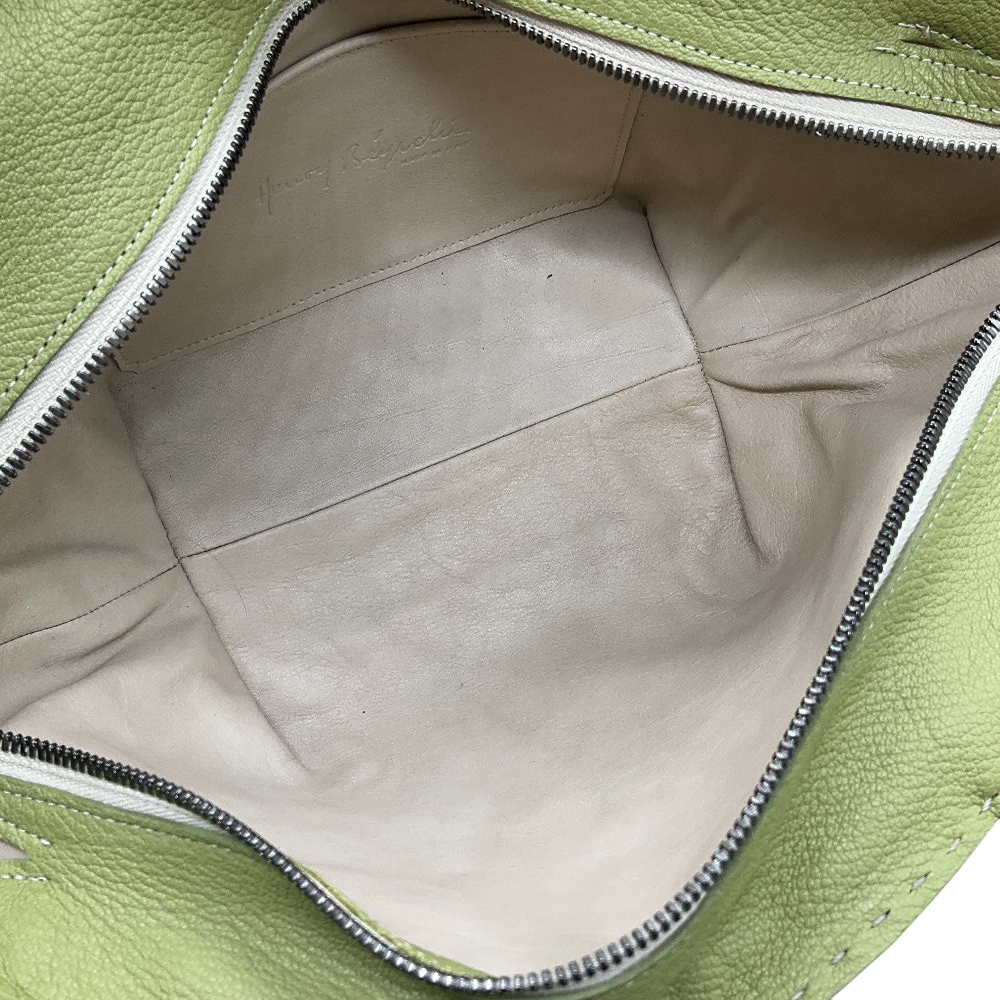Henry Beguelin Genuine Green Leather Medium Jar Bag - Stylish Handbag for Women, Perfect for Work, Travel & Everyday Use
