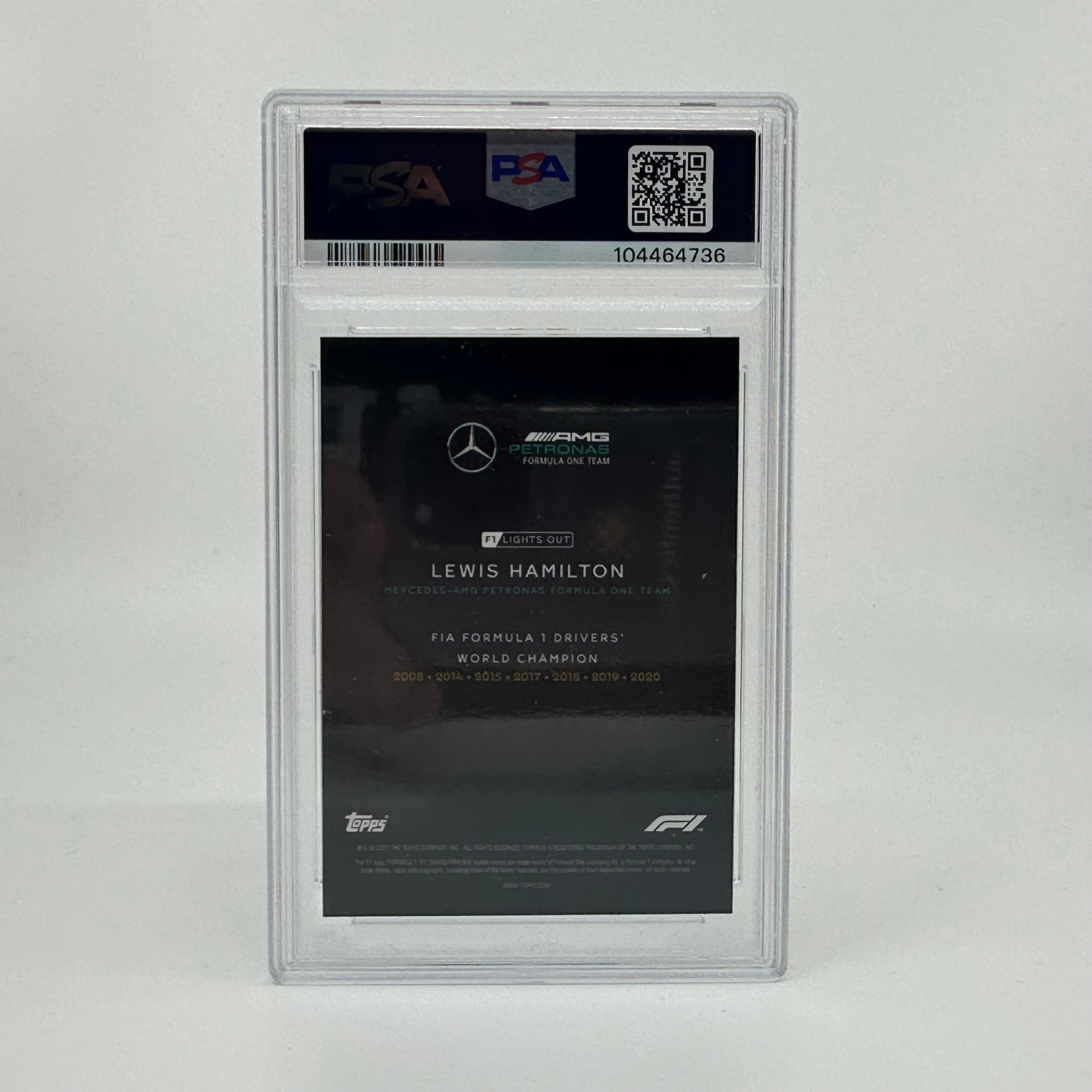 PSA 8 Graded 5/5 Lewis Hamilton Driver World Champion Rainbow Foil Trading Card - Perfect for Collectors, Fans & Sports Memorabilia Enthusiasts