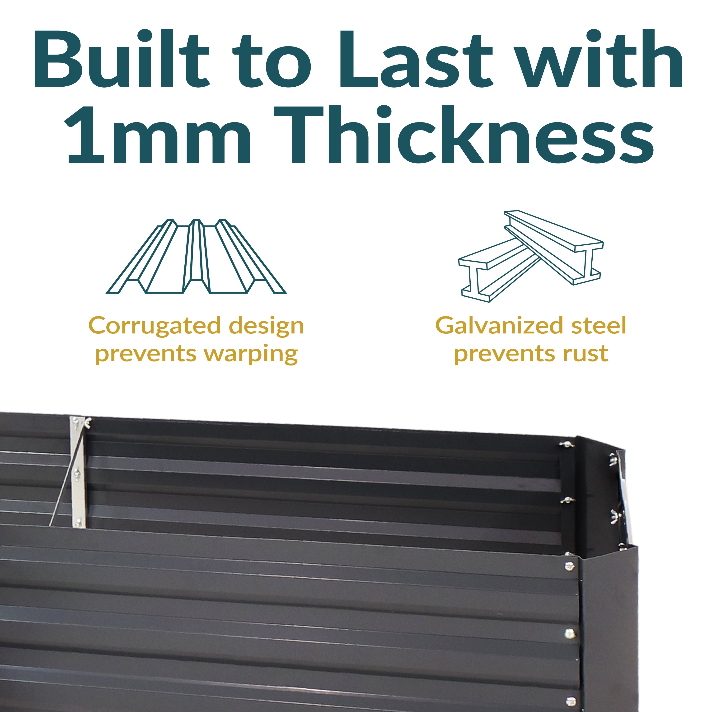 L-Shaped Galvanized Steel Raised Garden Bed Kit - Outdoor Gardening Planter Box for Vegetables, Flowers & Herbs - Perfect for Backyard, Patio & Urban Gardening