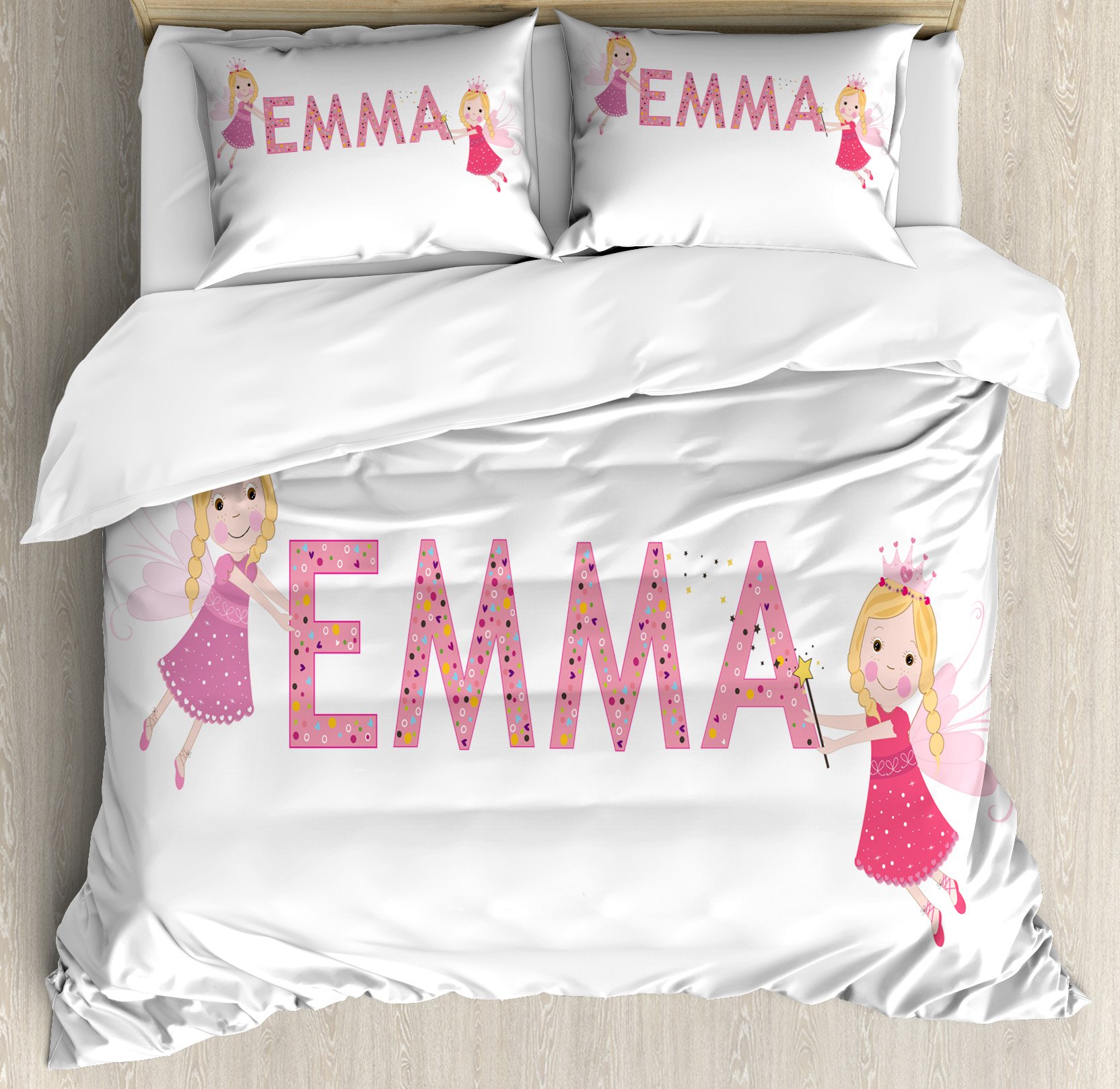Ambesonne Emma Duvet Cover Set - Cartoon Polka Dot Pattern 3-Piece Bedding Set with 2 Pillow Shams, King Size, Multicolor | Perfect for Kids' Rooms, Teen Bedrooms & Whimsical Home Decor