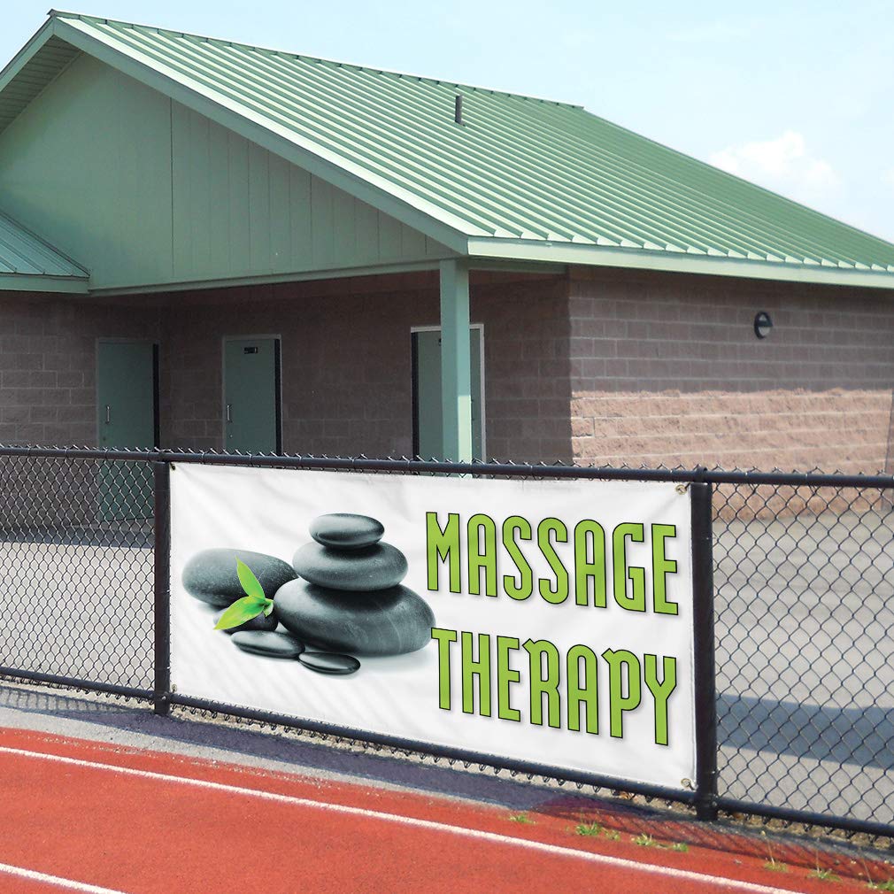 Premium Vinyl Banner Sign for Massage Therapy Business - 28x70 Inches (Multiple Sizes Available) - 4 Grommets - Set of 3 - Durable Outdoor Advertising for Spa, Wellness Center & Retail Store Promotion
