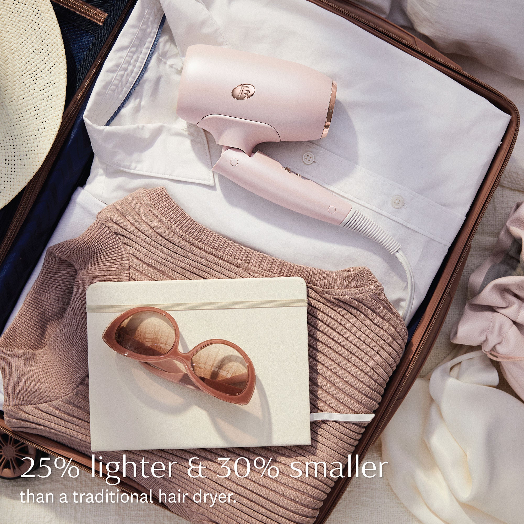 Portable Travel Hair Dryer with Protective Case - Compact & Lightweight for Hotels, Camping, Gym, and On-the-Go Styling