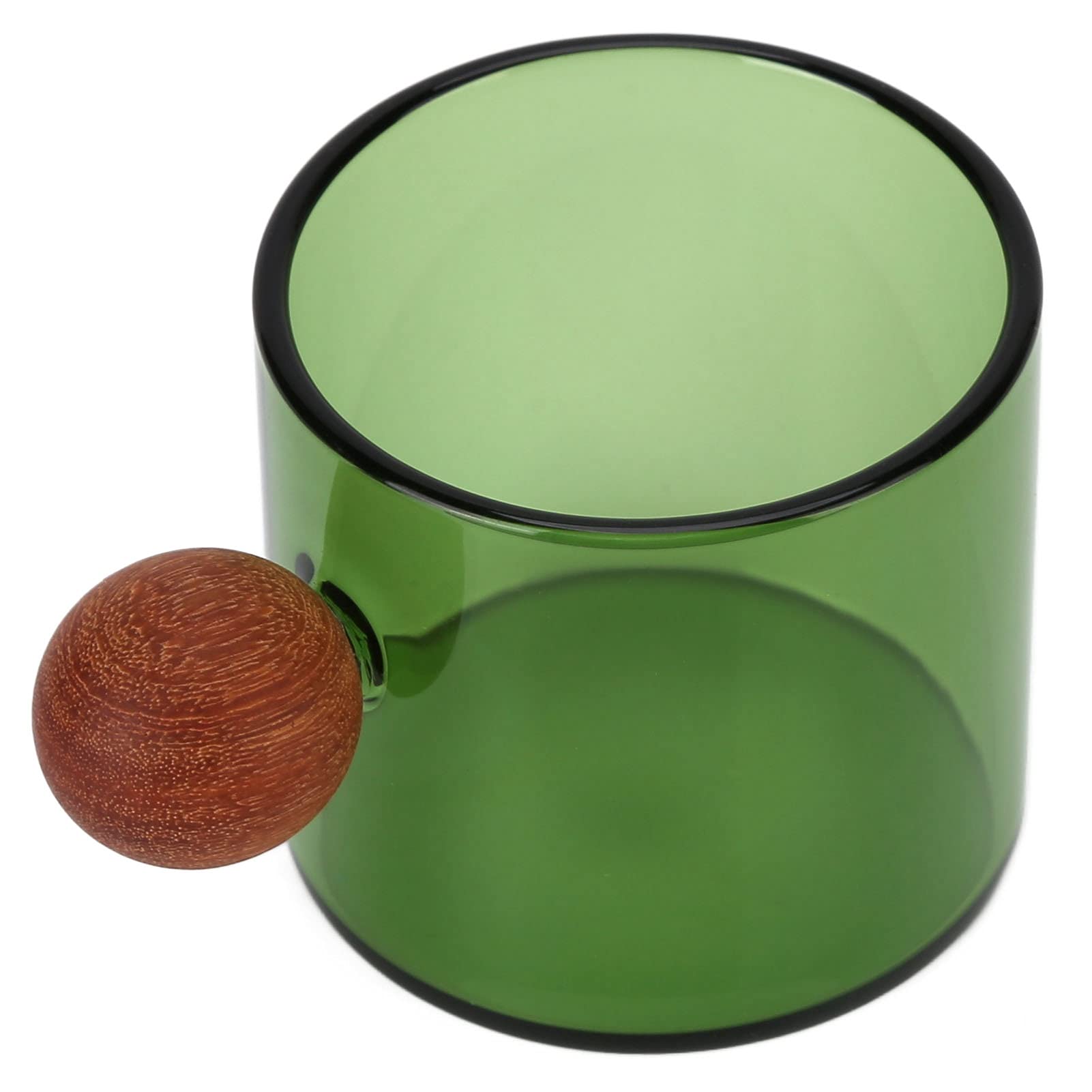 Heat-Resistant Clear Glass Coffee Cup with Comfortable Grip - Smooth & Round Design for Office, Bar, Party (Green) | Perfect for Hot Beverages, Iced Drinks & Home Entertaining