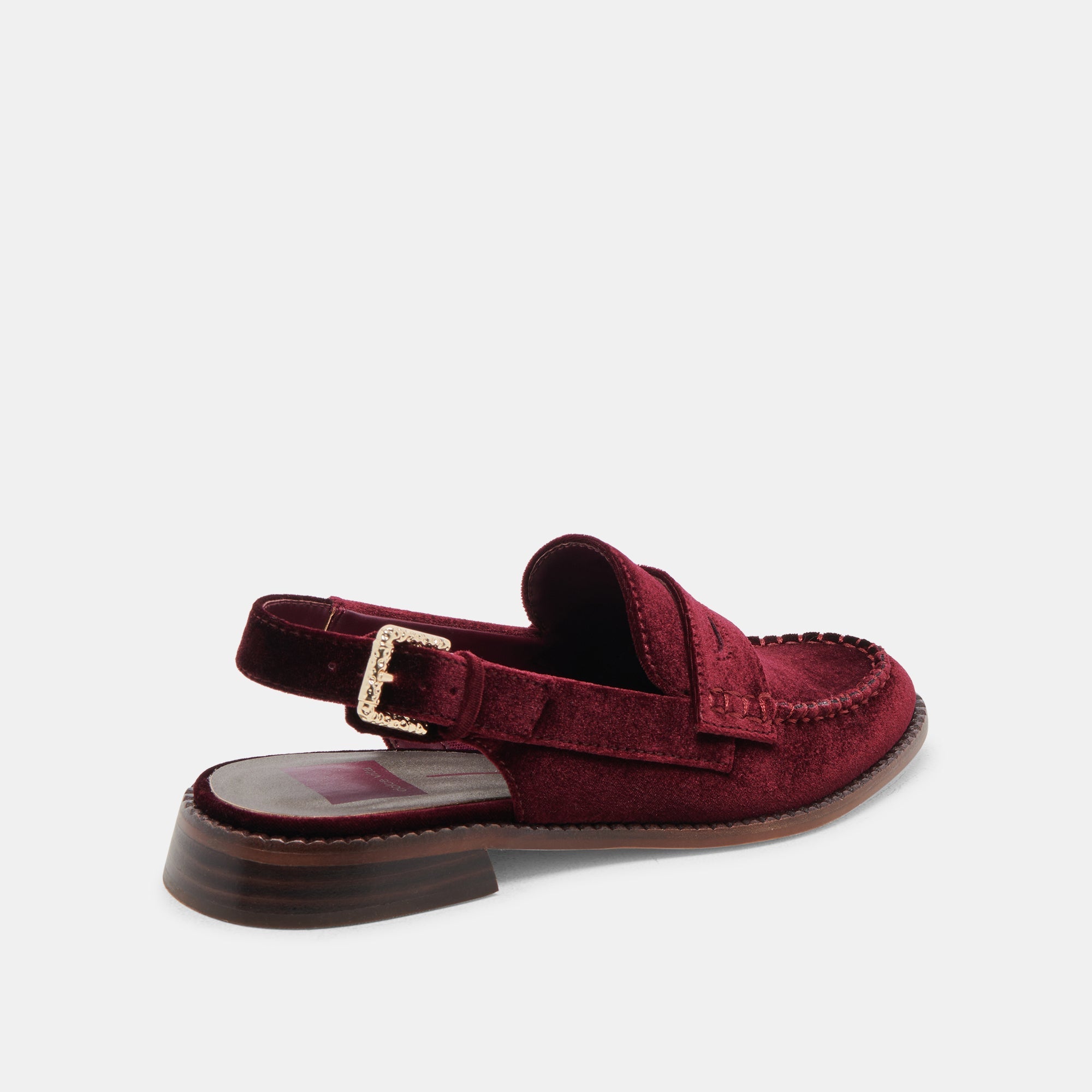 HARDI Women's Velvet Loafers in Wine Red - Comfortable Slip-On Shoes for Casual Wear & Office Outfits