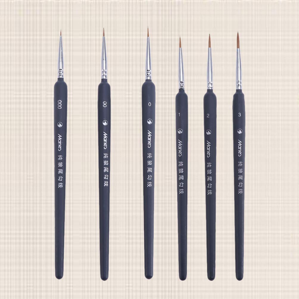 TOYANDONA 6-Piece Miniature Paint Brush Set for Fine Detailing - Watercolor, Line Drawing & Rock Painting Supplies - Perfect for Miniature Models, DIY Crafts & Art Projects