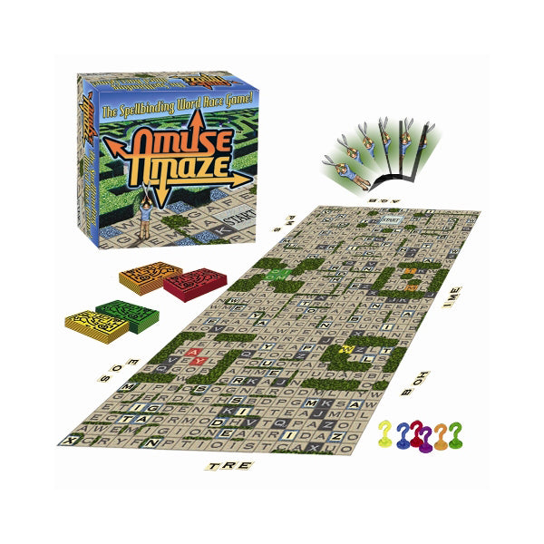 AmuseAmaze Word Strategy Maze Board Game - Fun Family & Party Game for Kids & Adults - Perfect for Game Nights, Travel & Learning Activities