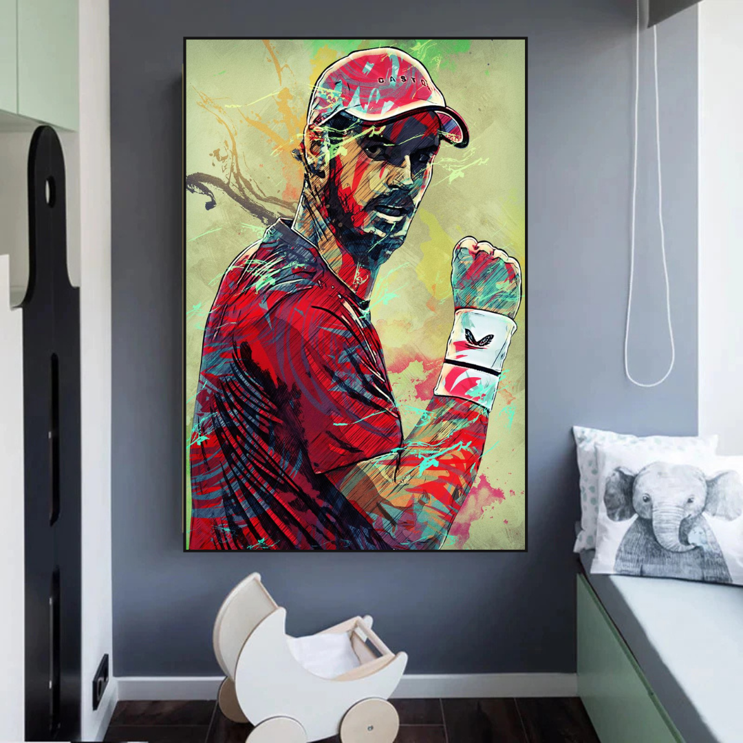 Andy Murray Tennis Legend Canvas Wall Art - Premium Sports Decor for Home, Office & Man Cave - Perfect Gift for Tennis Fans & Athletes