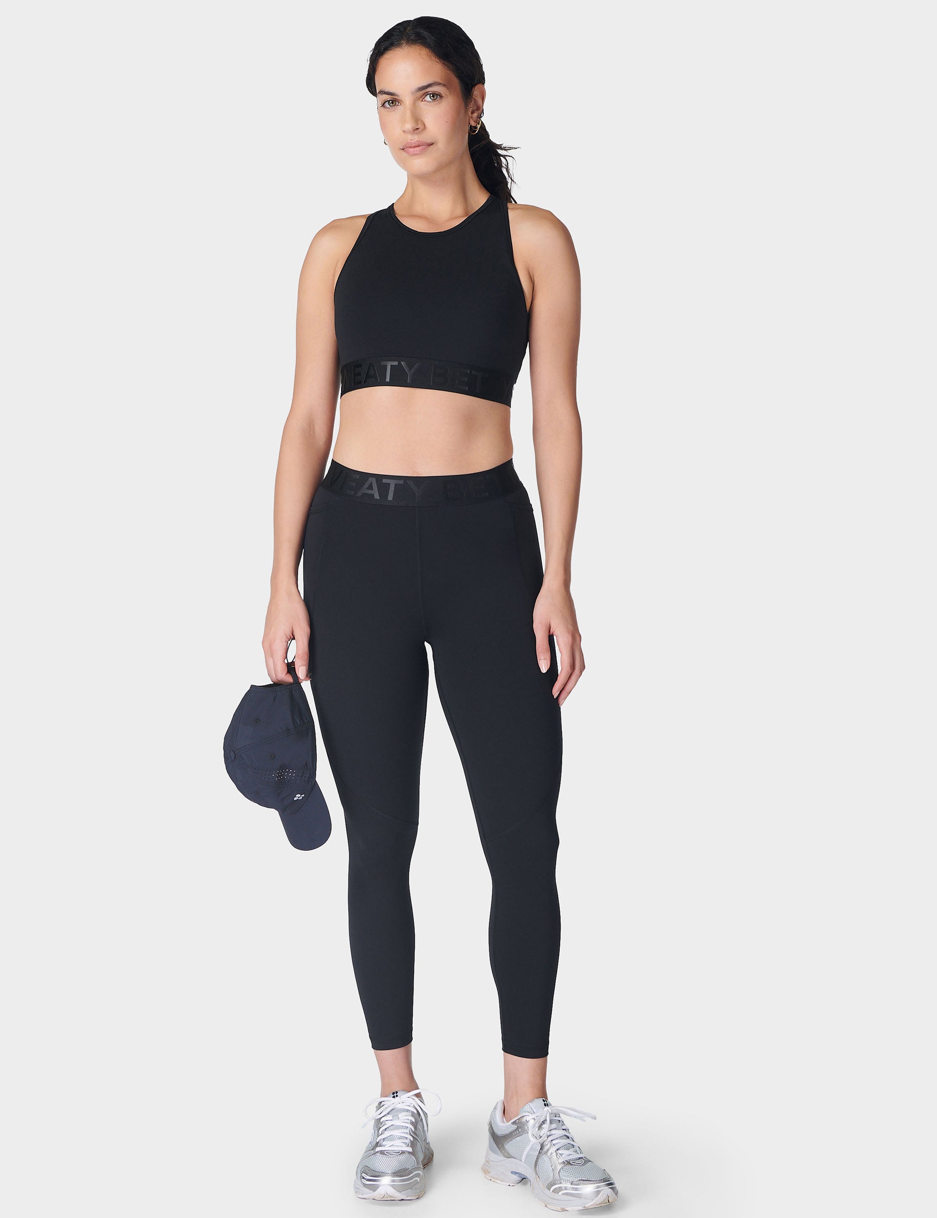 Power 7/8 Elastic Waist Gym Legging - Black Workout Yoga Running Pants for Women | Perfect for Fitness, Lounge & Everyday Wear