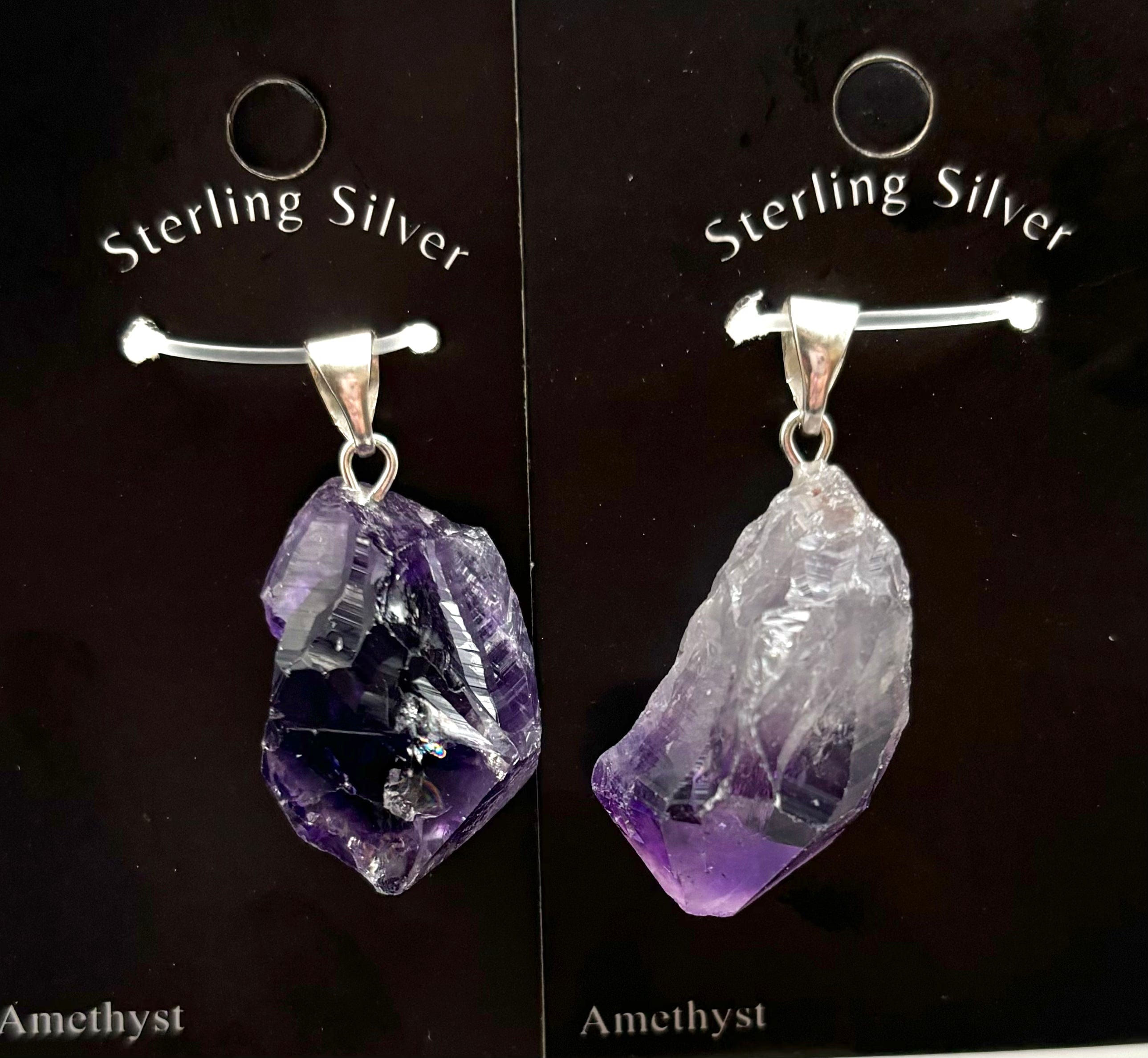 Natural Amethyst Point Sterling Silver Pendant Necklace for Women - Healing Crystal Jewelry for Meditation, Energy Cleansing & Spiritual Gifts