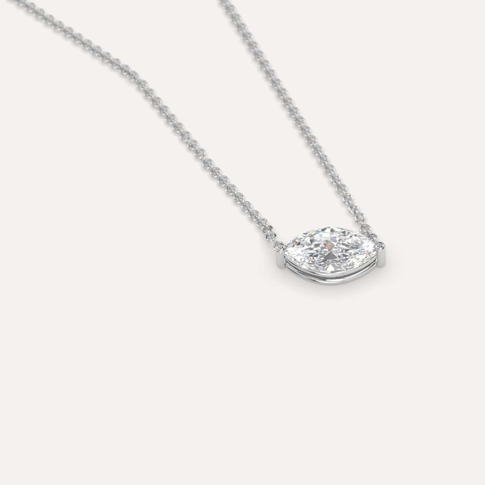 1/2 Carat Marquise Floating Diamond Necklace - Elegant Solitaire Pendant for Women - Perfect for Weddings, Anniversaries & Special Occasions