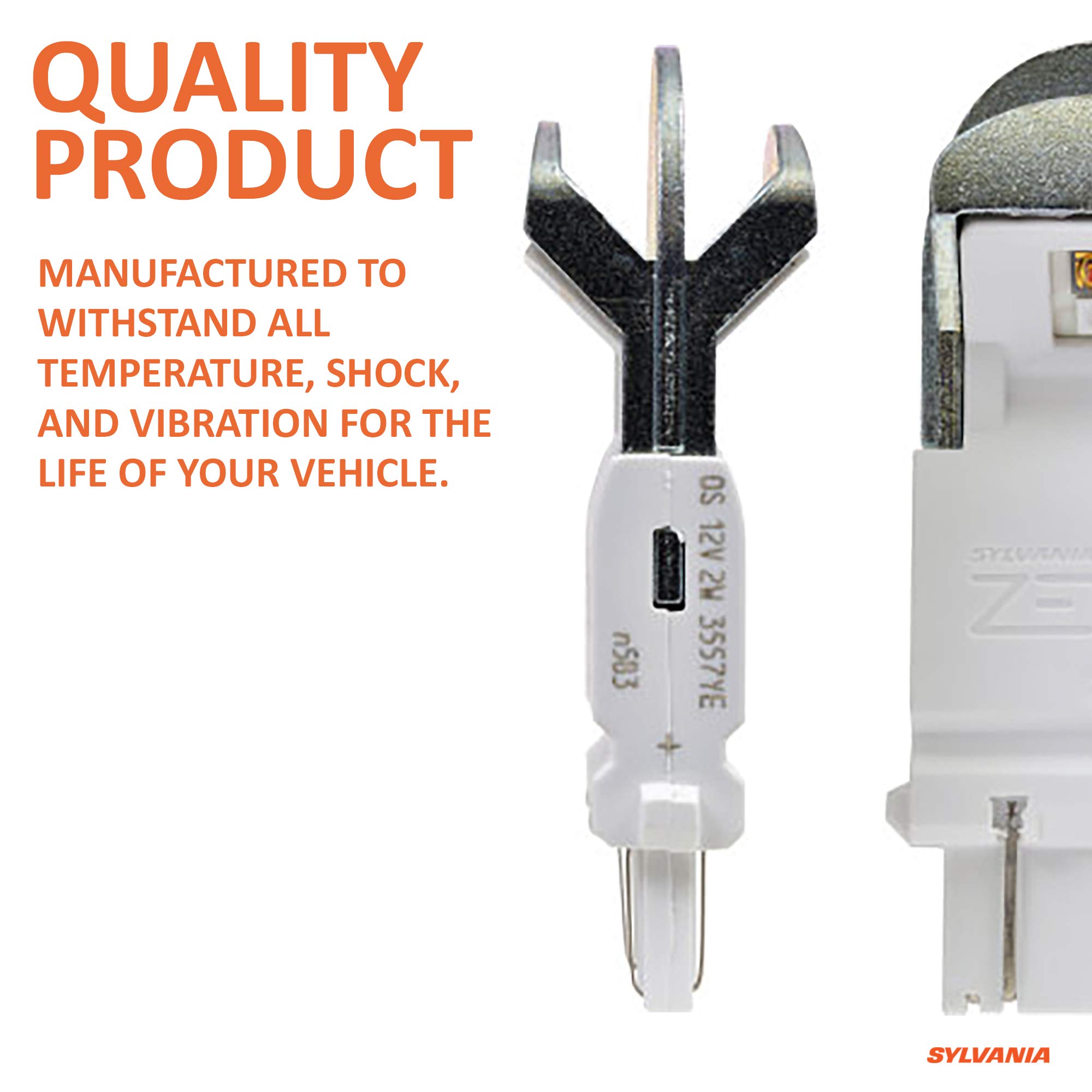 SYLVANIA 3157 ZEVO LED Amber Bulb - Bright Park & Turn Lights (2-Pack) for Cars & Trucks
