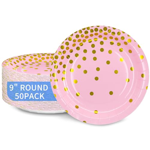 Pink Gold Polka Dot