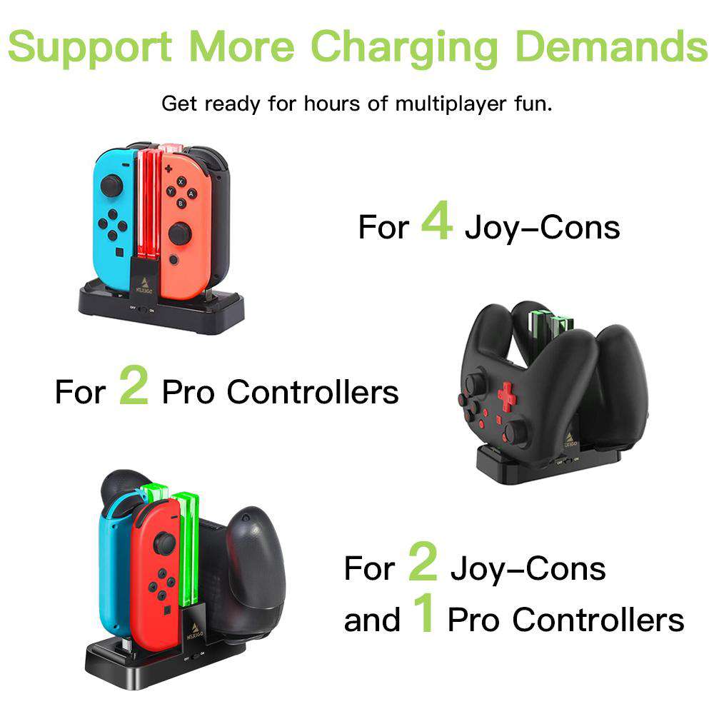 NexiGo Charging Dock for Nintendo Switch Joy-Con & Pro Controller - Fast Charging Station with LED Indicator - Perfect for Gaming at Home or Travel