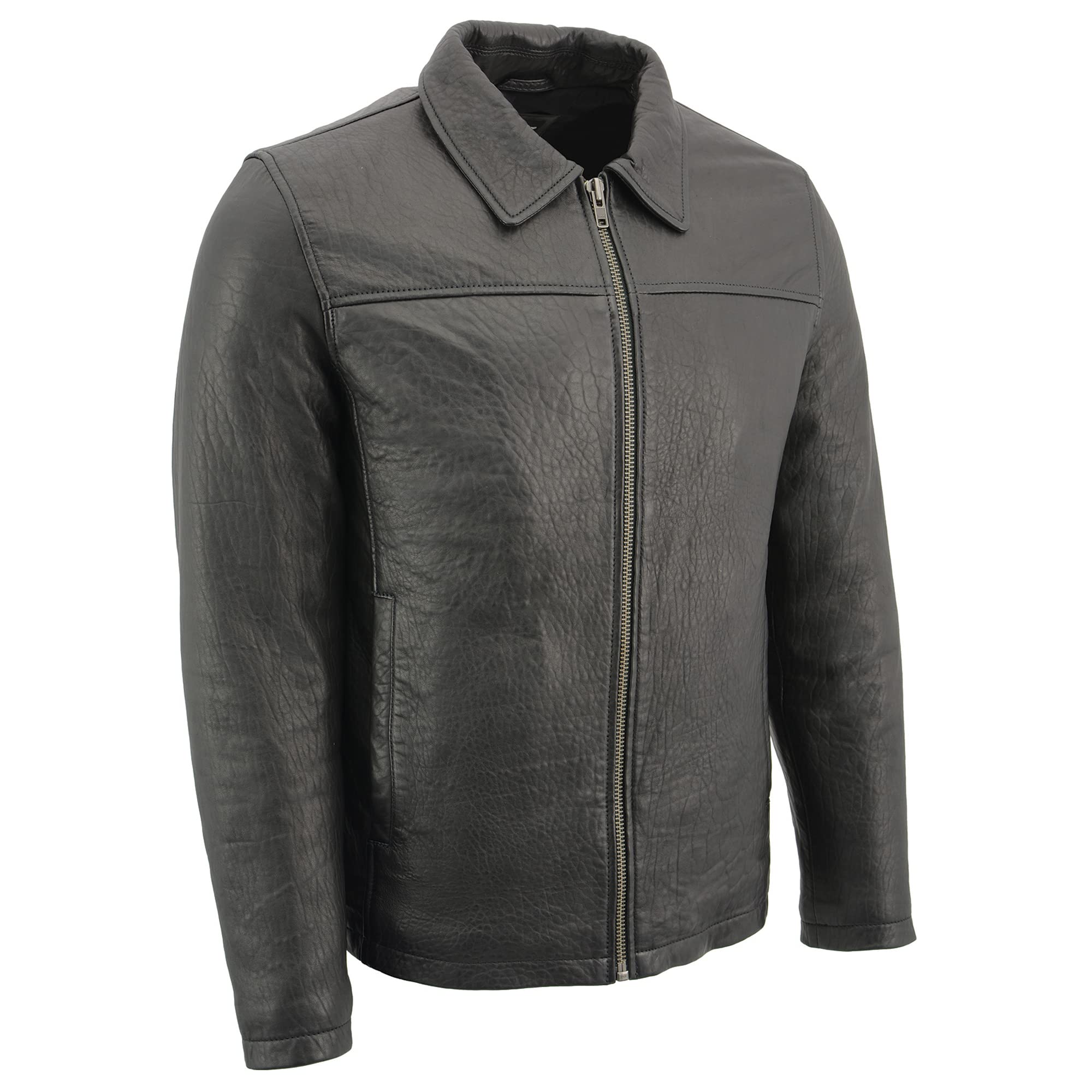 Premium Men's Leather Jacket with Shirt-Style Collar | Genuine New Zealand Lambskin Leather Jacket for Men | Perfect for Motorcycle Riding, Casual Outfits & Winter Fashion