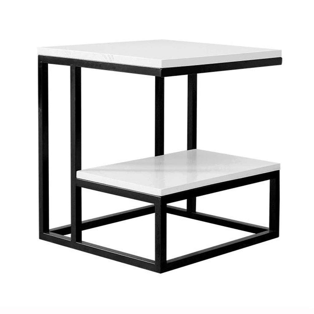 Black Metal Square End Table - Nightstand, Coffee Table, Side Table for Sofa, Indoor & Outdoor Use | Perfect for Living Room, Bedroom, Patio, and Small Spaces