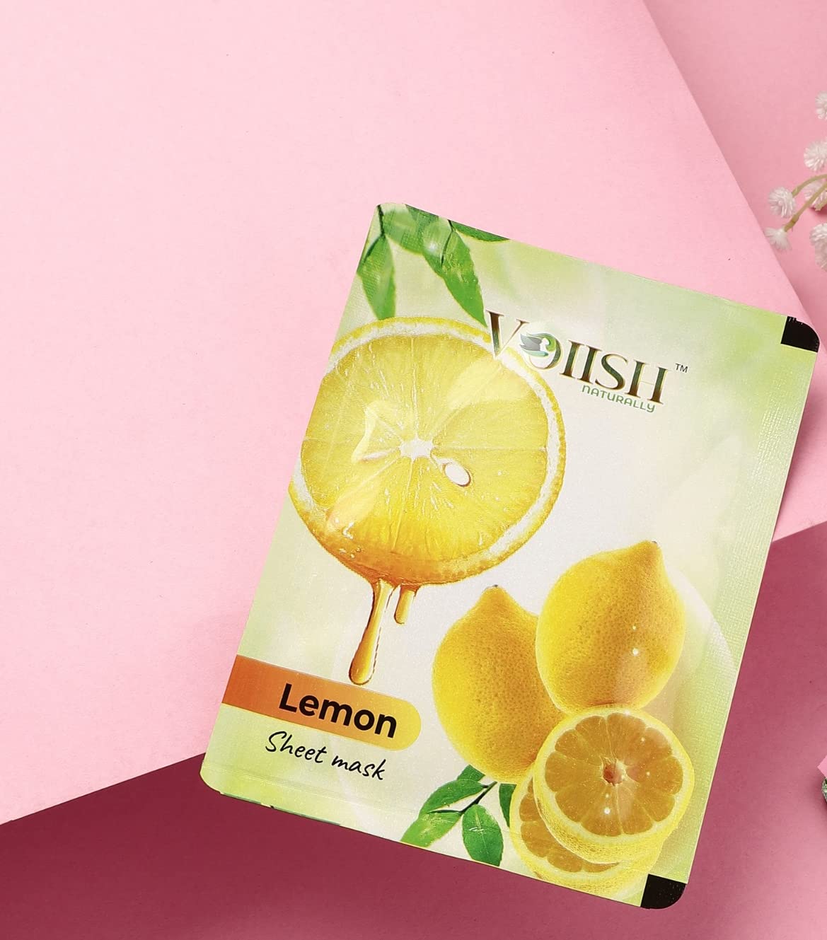 VOIISH Refreshing Deep Cleansing & Exfoliating Face Mask - Anti Dark Spots Treatment for Clear & Glowing Skin - Brightening Lemon Facial Mask (Pack of 6) | Perfect for Daily Skincare Routine & Spa Night at Home